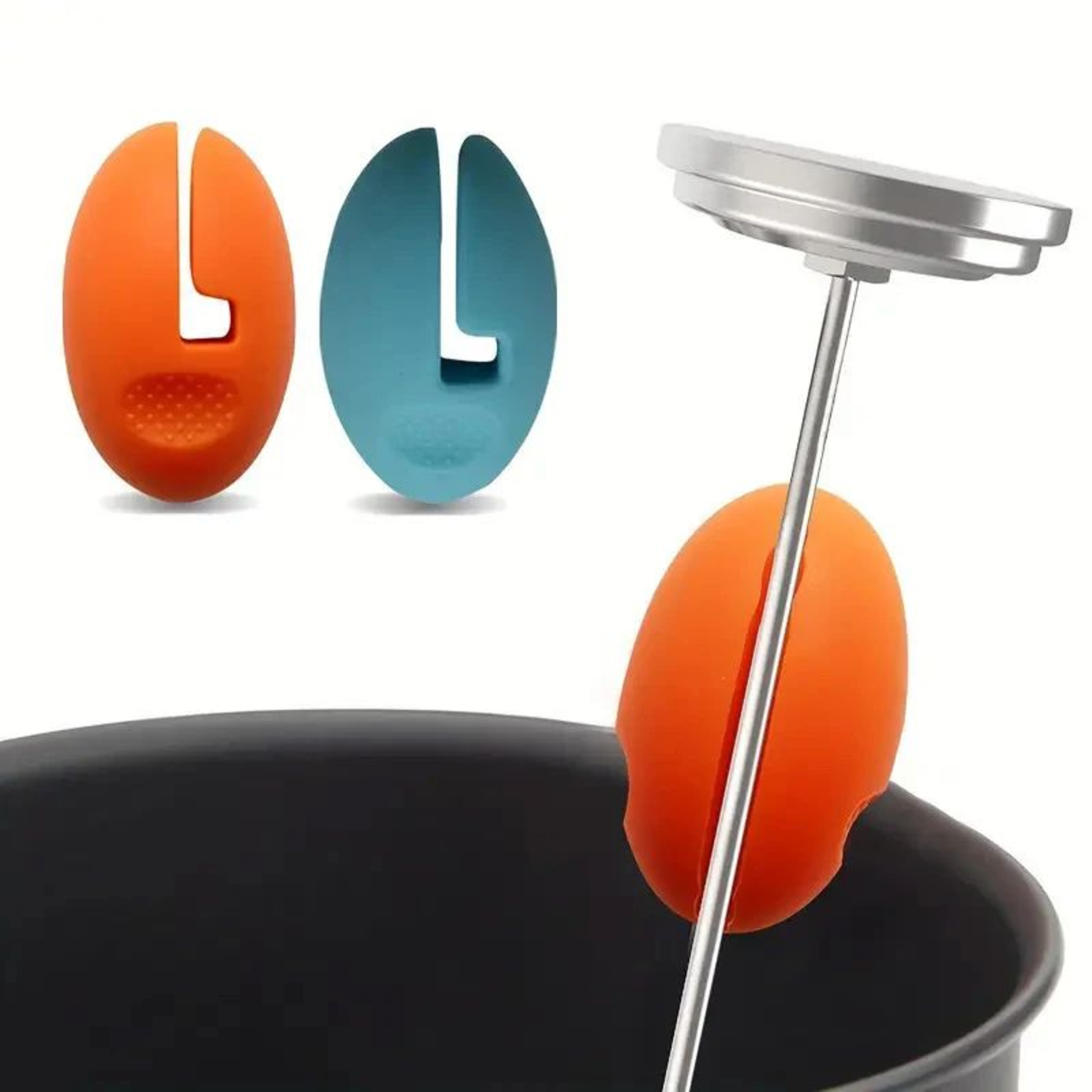 Silicone Thermometer Probe Clip For Pot Cooking 1