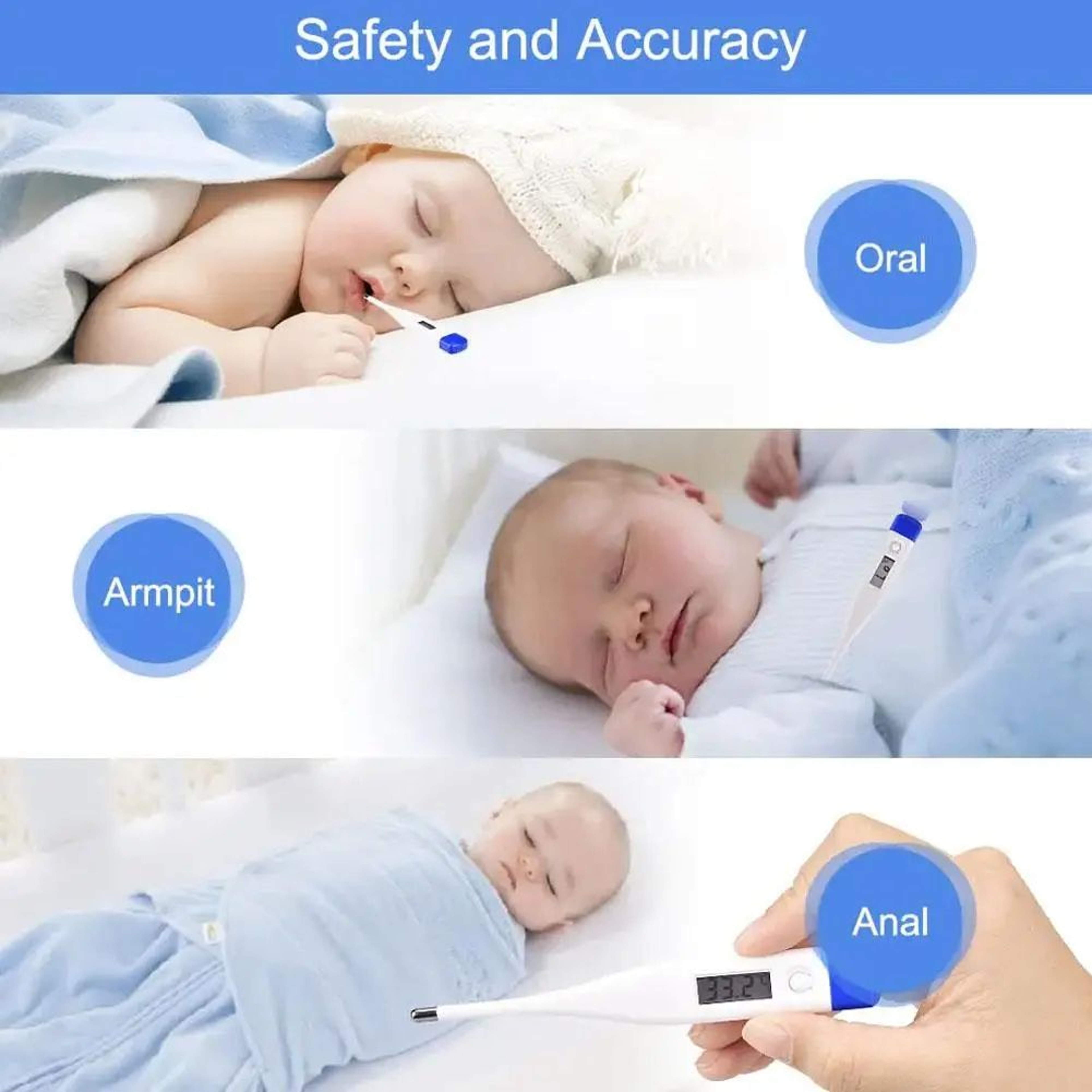 Digital LCD Thermometer For Oral And Armpit Use 14