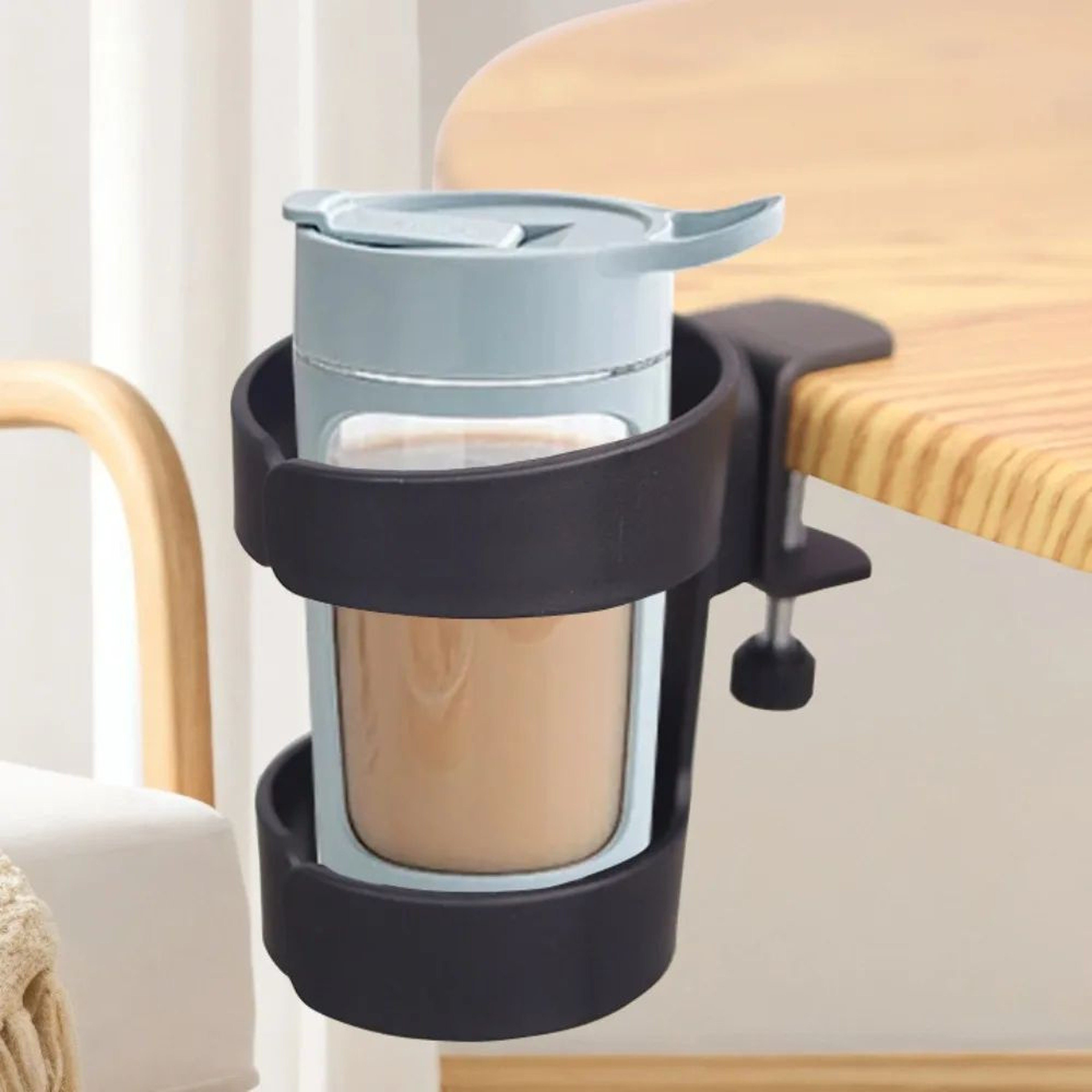 Portable Desk Cup Holder Anti Spill Table Mount Rack 0