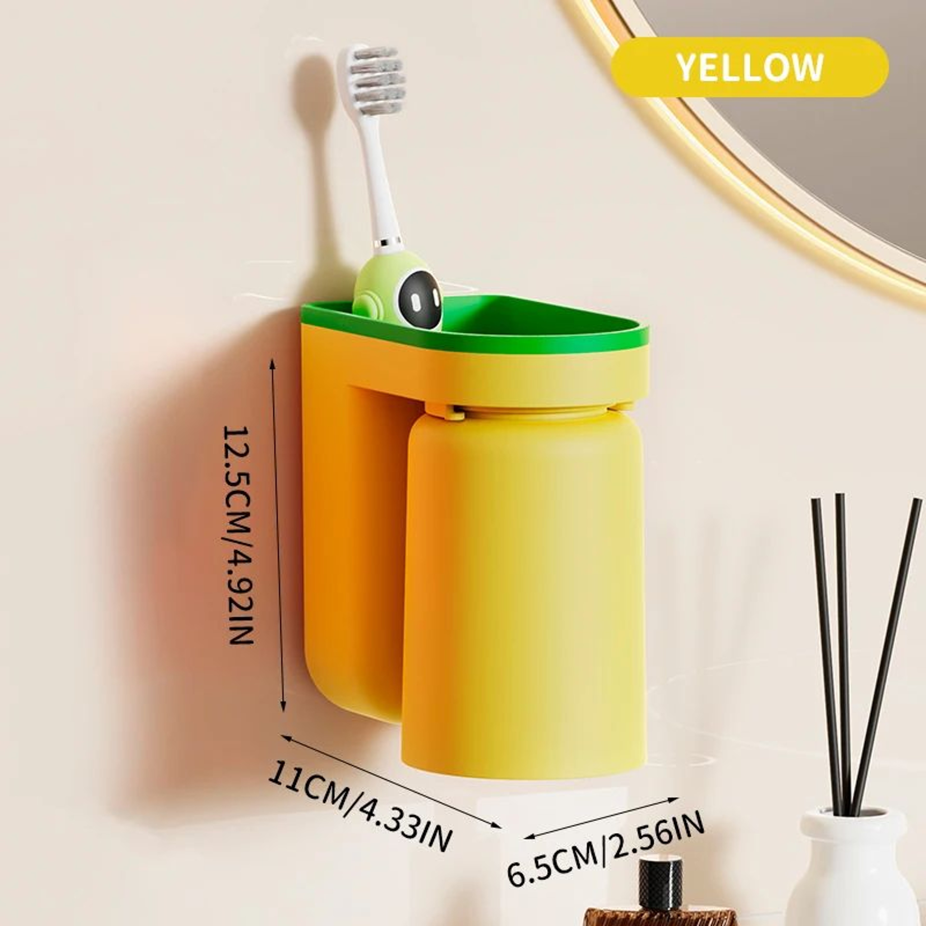 Wall Mounted Toothbrush Holder With Cup Organizer 8