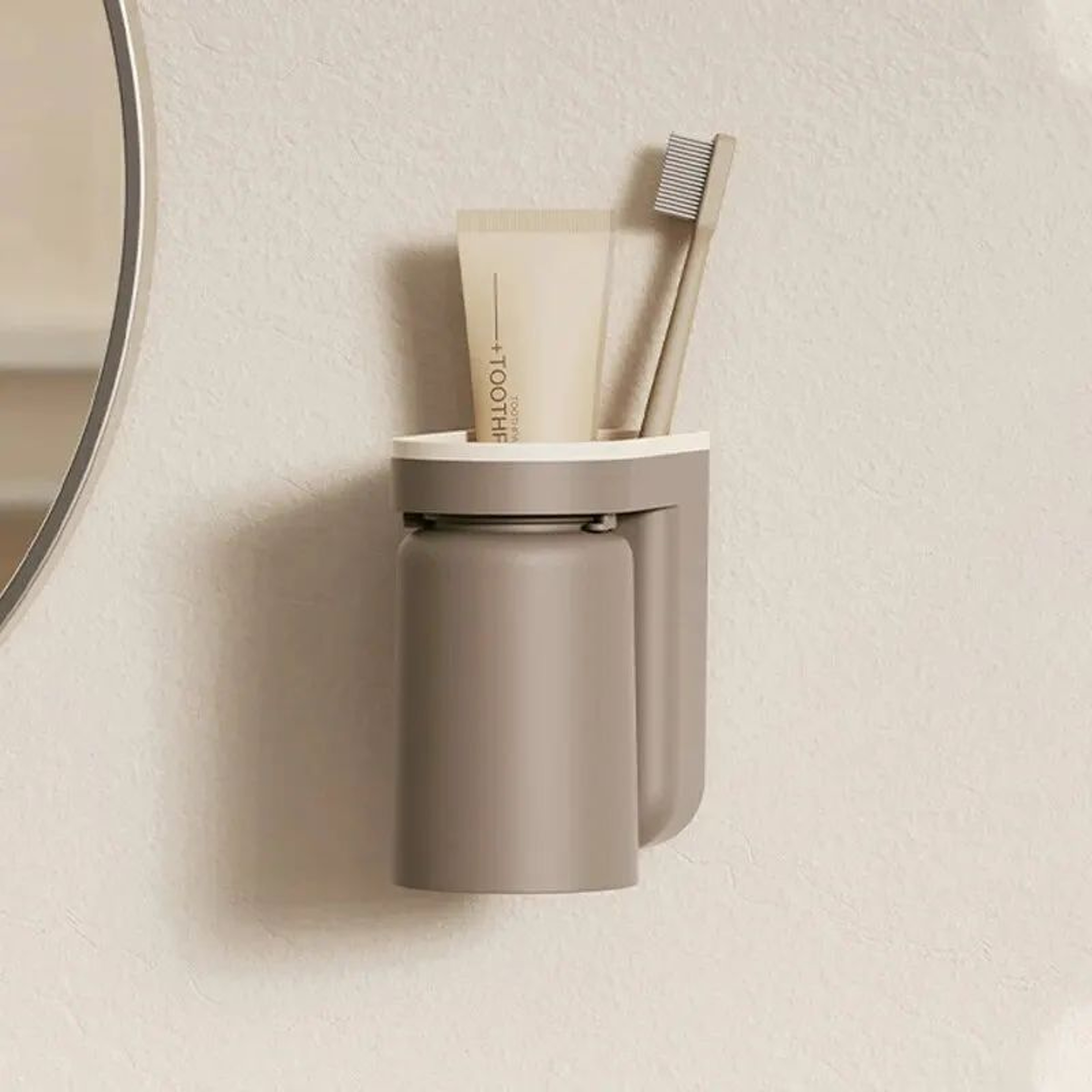 Wall Mounted Toothbrush Holder With Cup Organizer 9