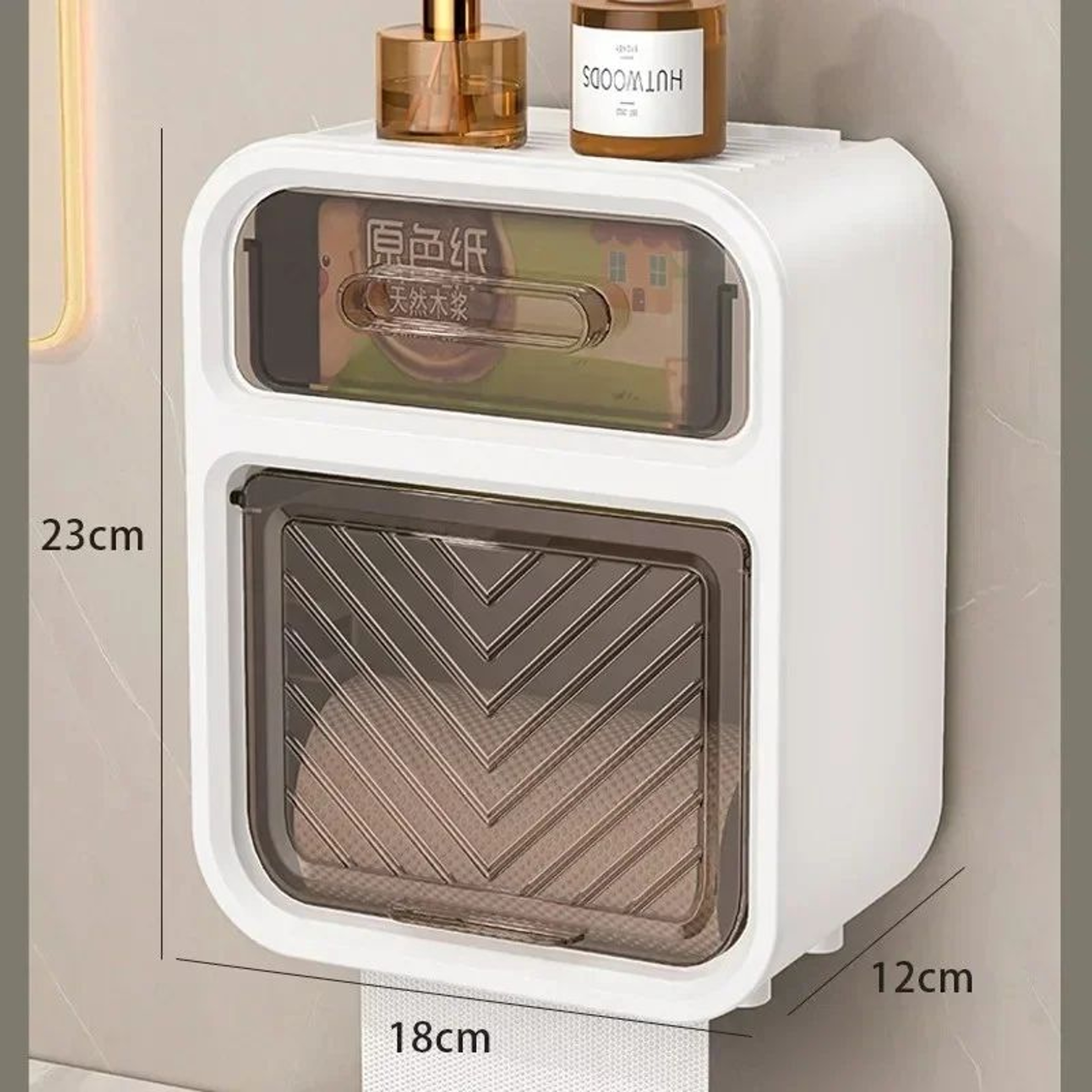 Wall Mounted Toilet Tissue Holder With Storage Rack 8