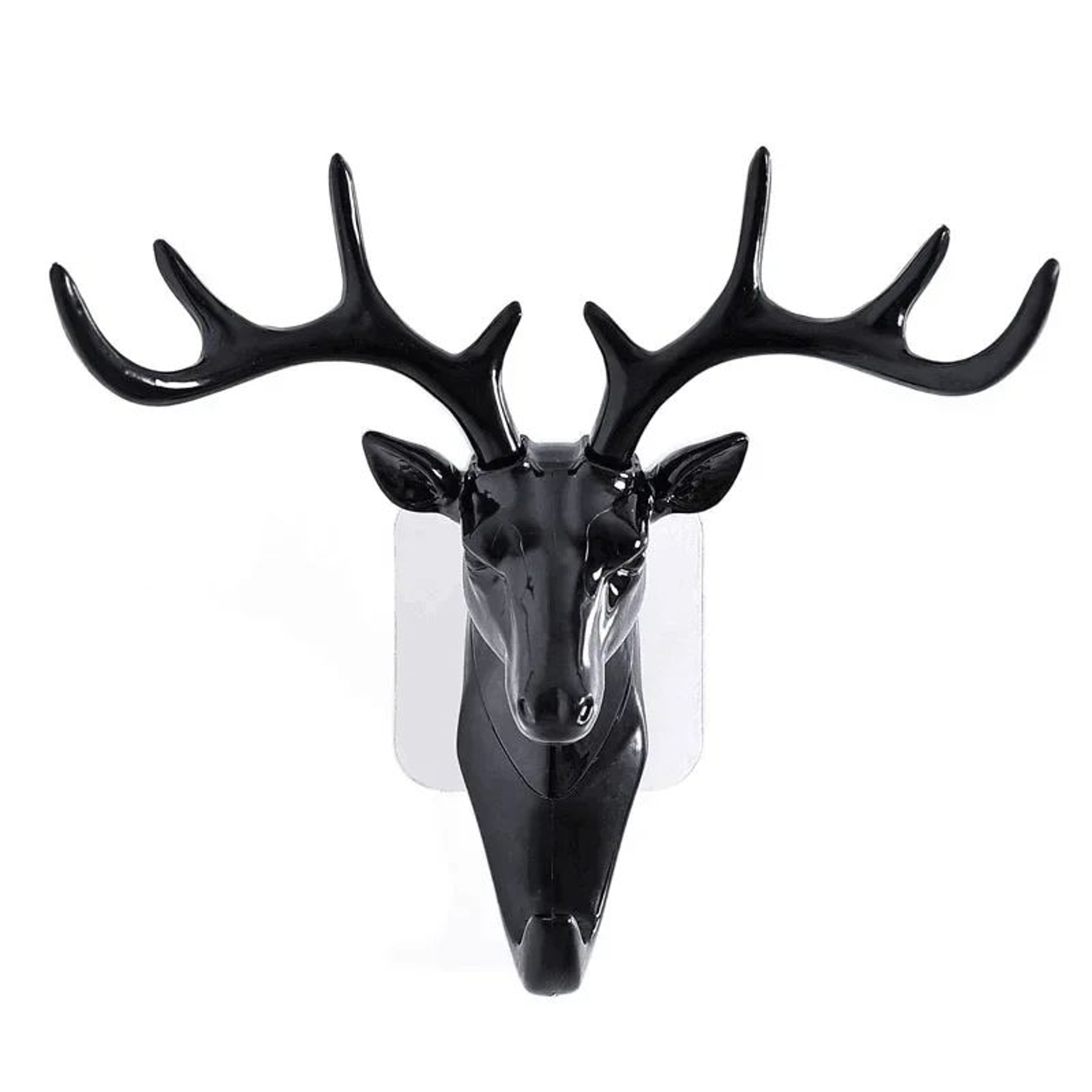 Black Vintage Deer Head Wall Hook Antler Hanger Rack 4