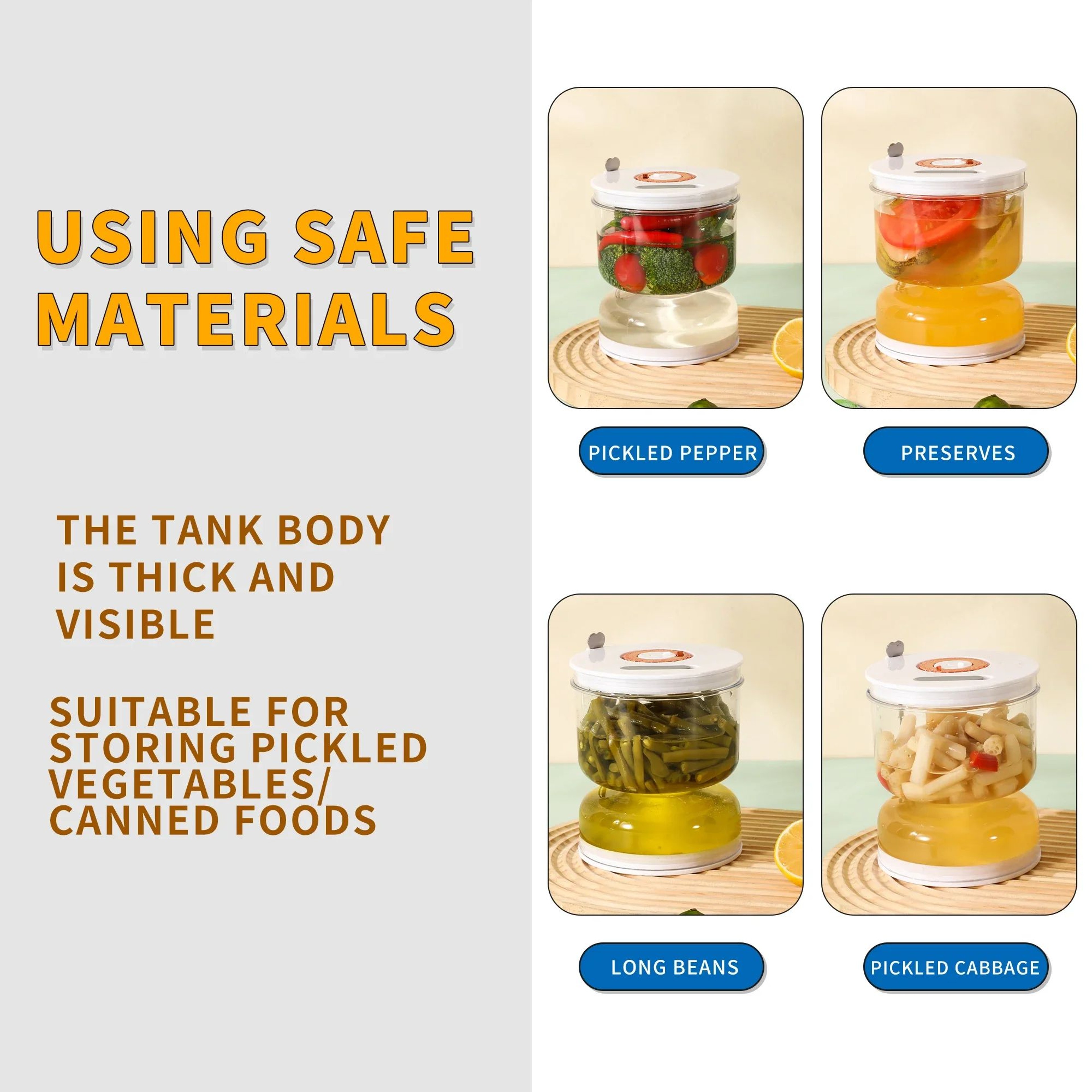 Flip Pickle Jar With Strainer Wet And Dry Separator 10