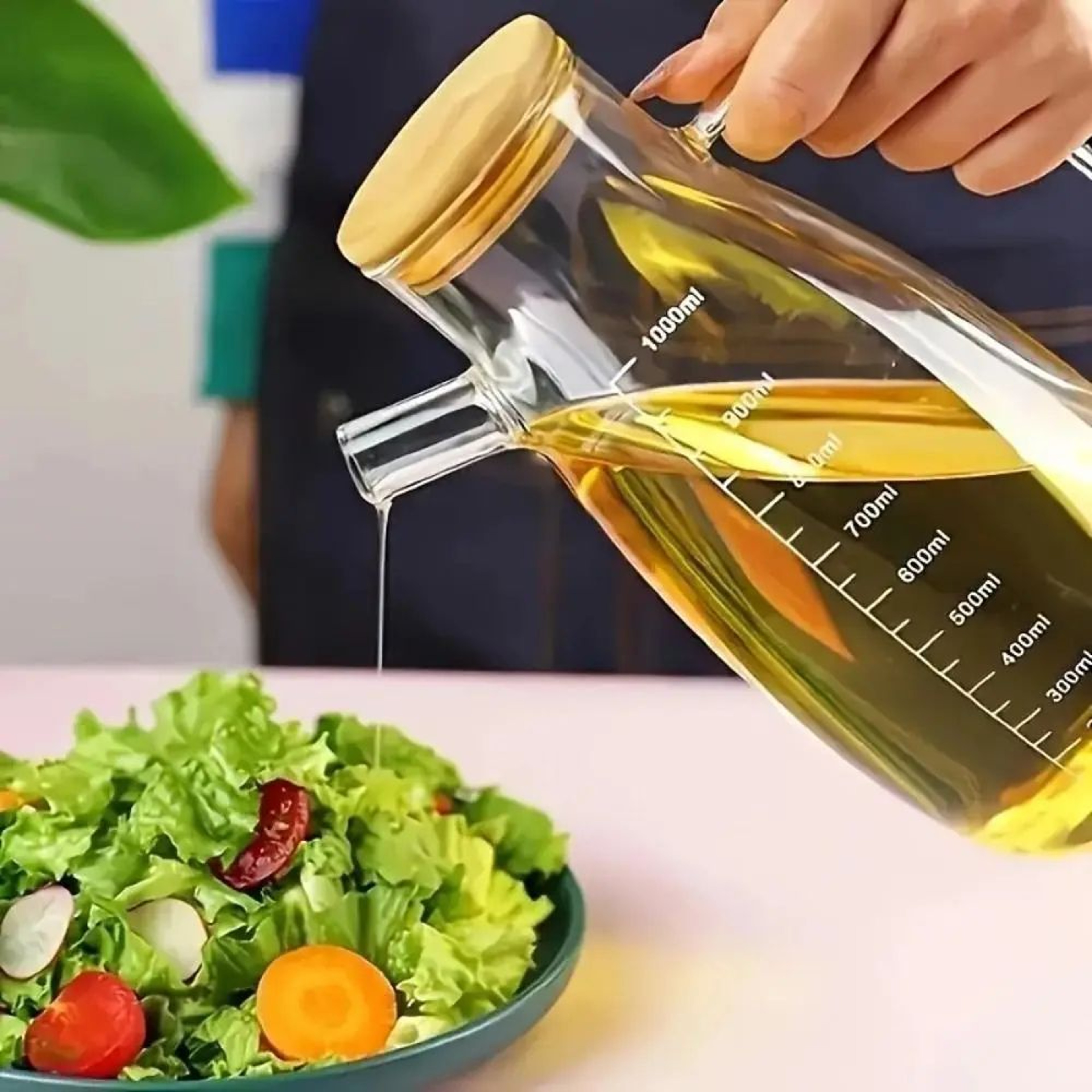 Glass Oil Dispenser Bottle With Handle And Scale 6