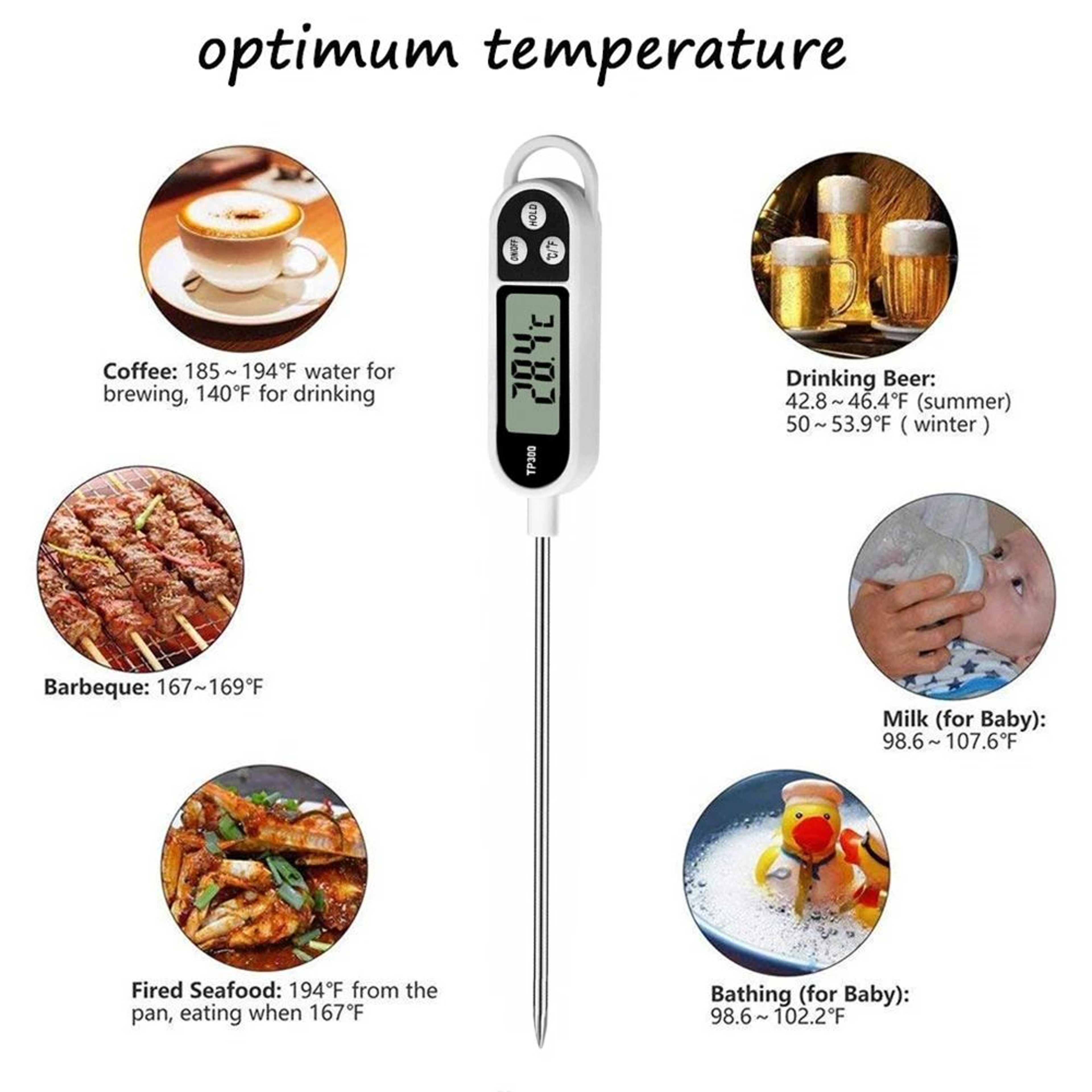 Digital Food Thermometer Probe For Meat BBQ Cooking 0