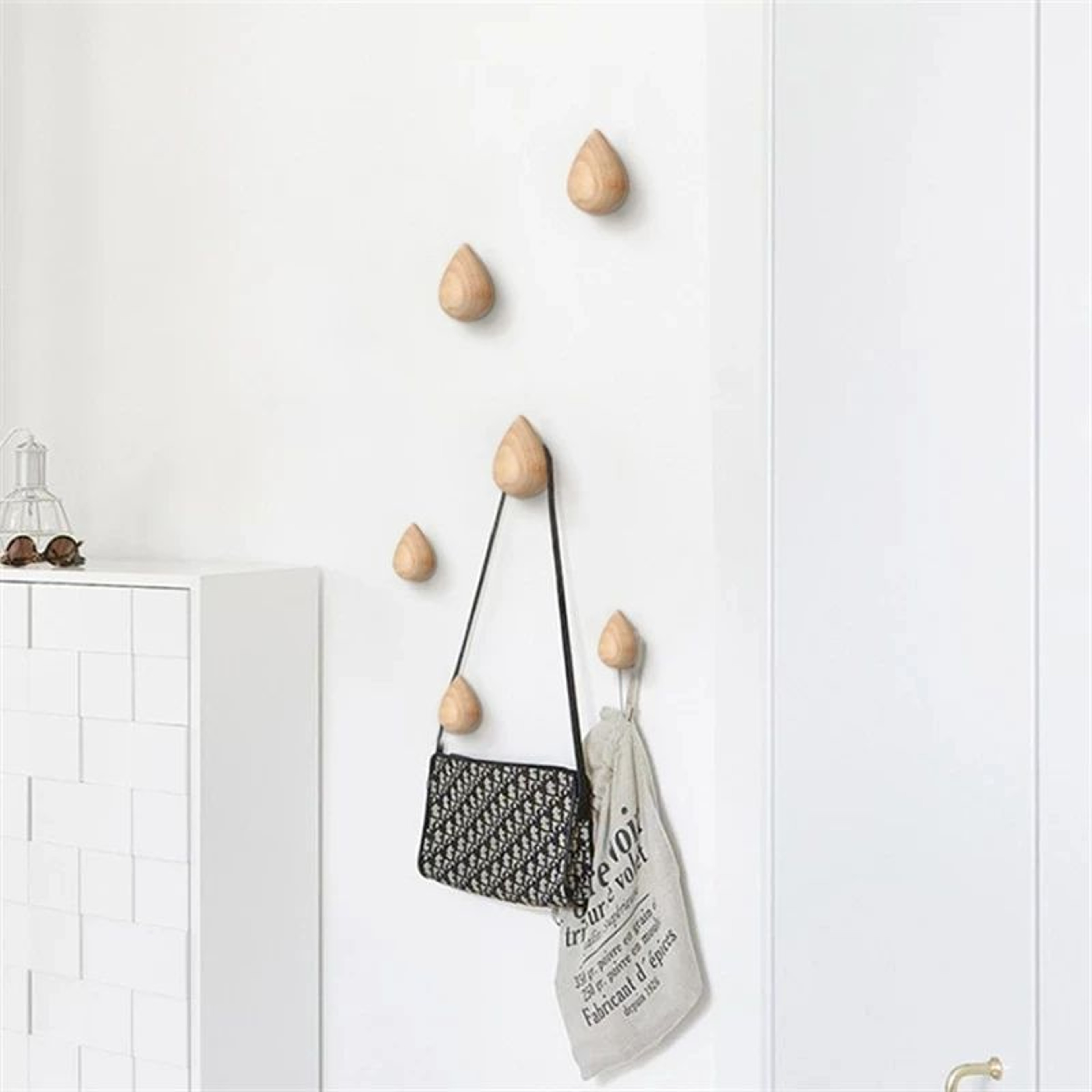 Natural Wood Wall Mounted Coat Hook Hanger 2