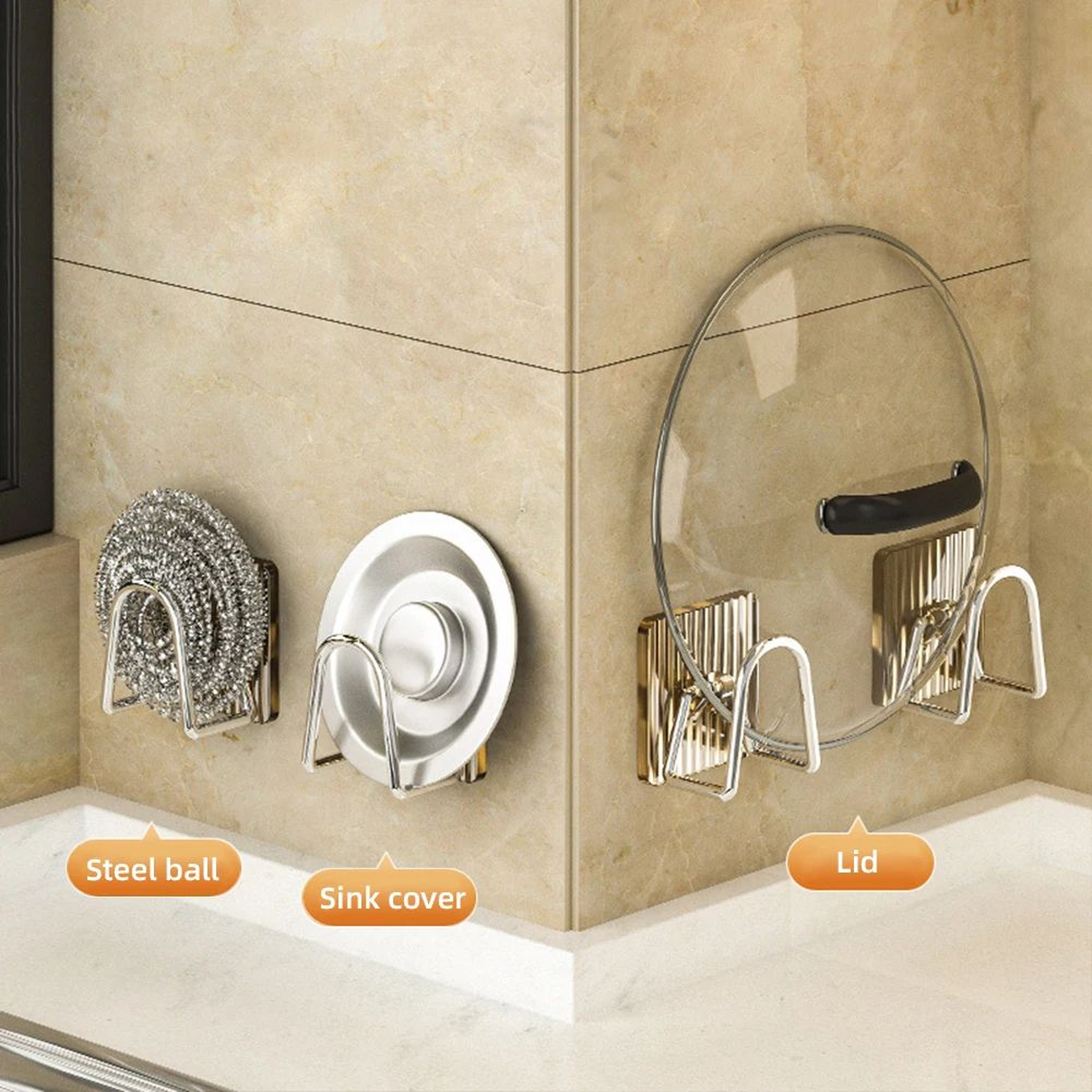 Stainless Steel Sponge Holder Self Adhesive Sink Rack 1