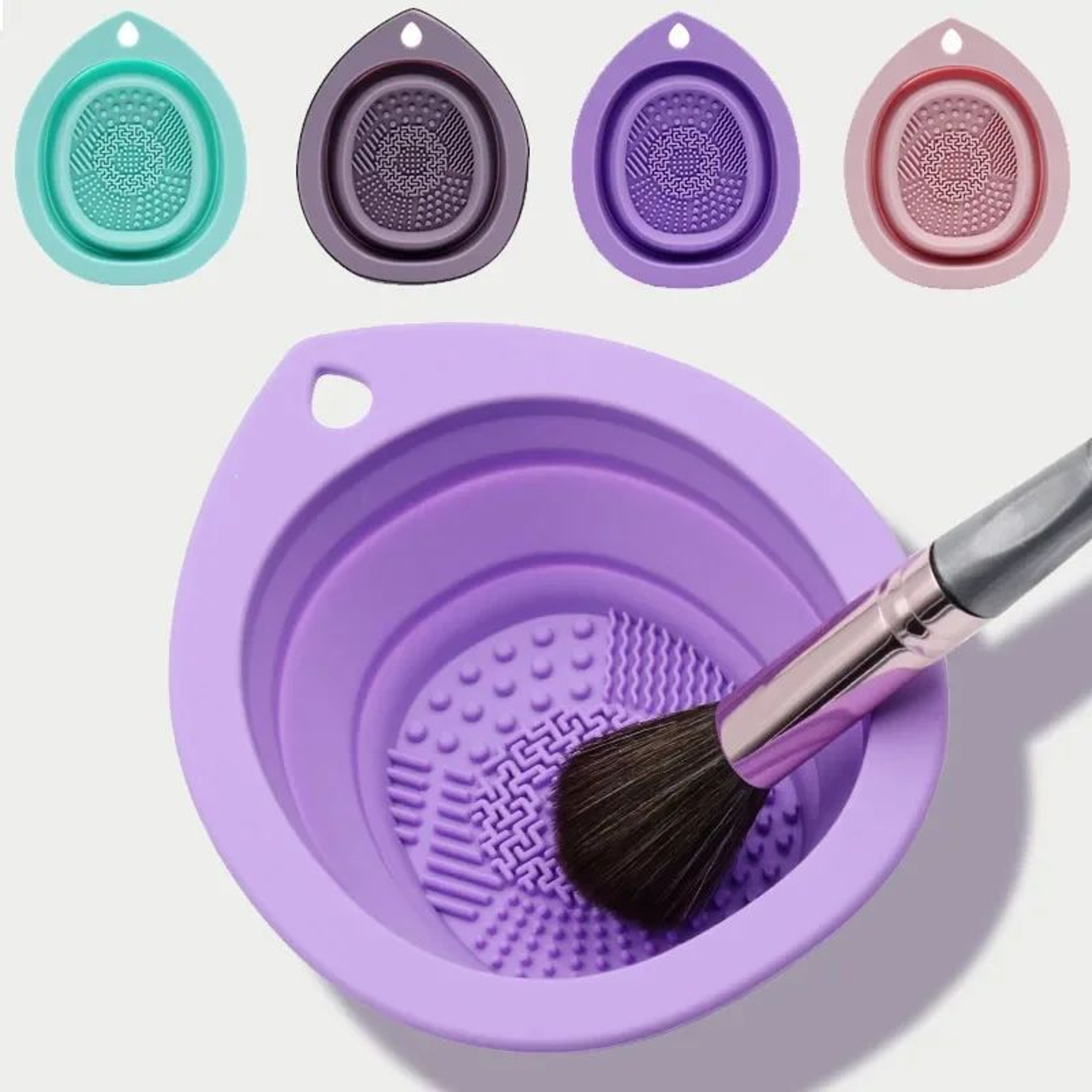 Foldable Silicone Makeup Brush Cleaner Bowl 0