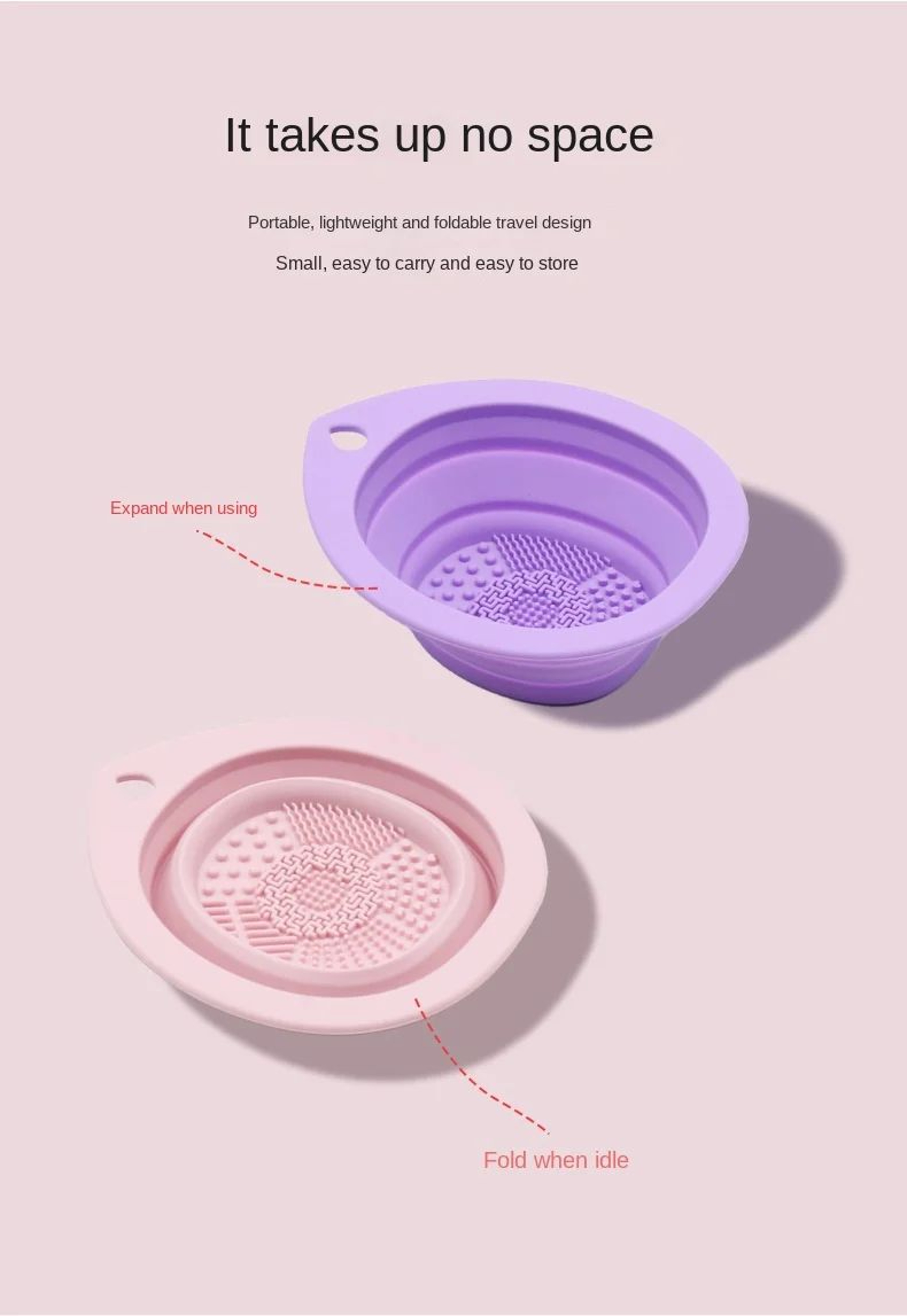 Foldable Silicone Makeup Brush Cleaner Bowl 8
