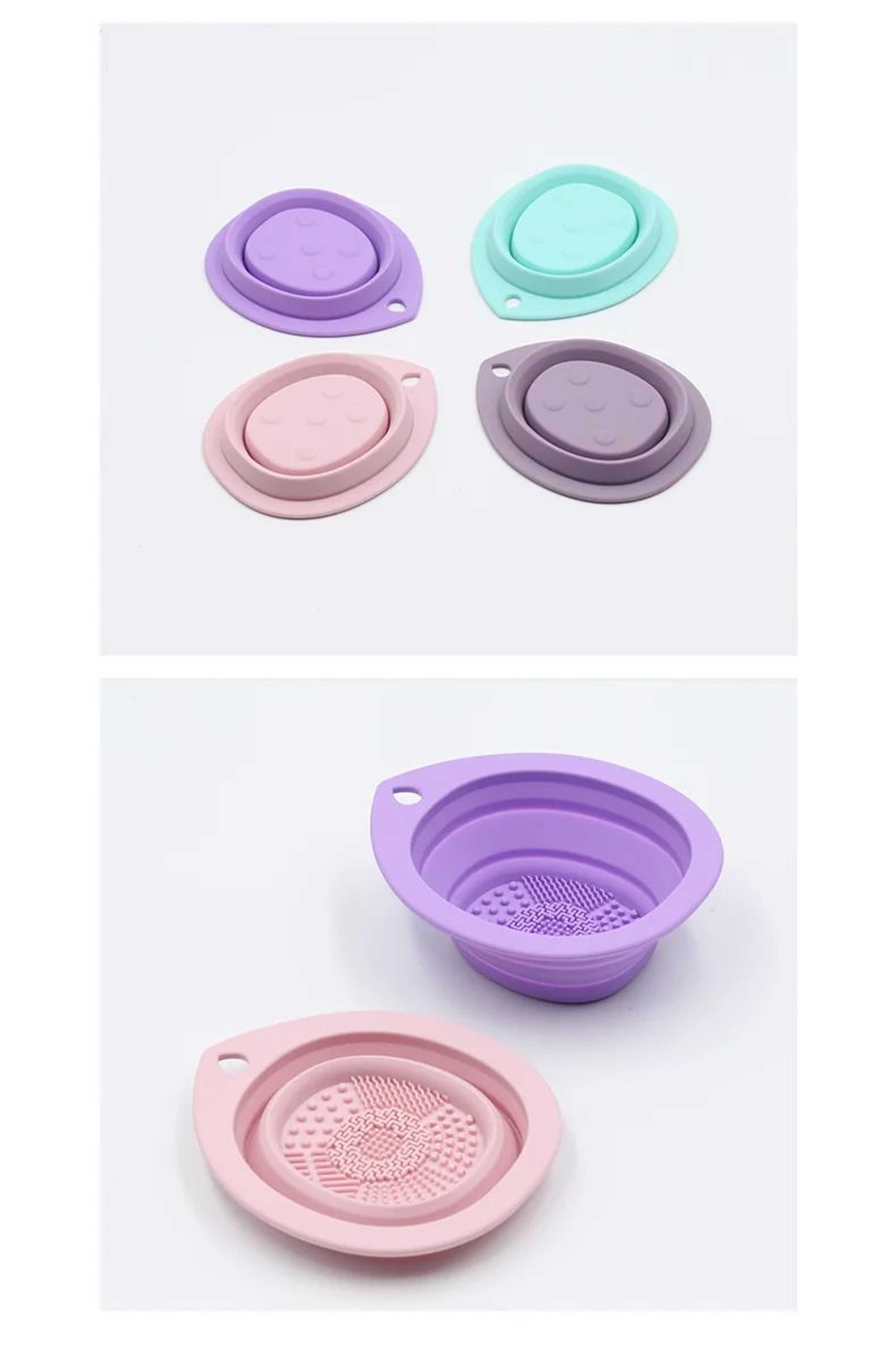 Foldable Silicone Makeup Brush Cleaner Bowl 11