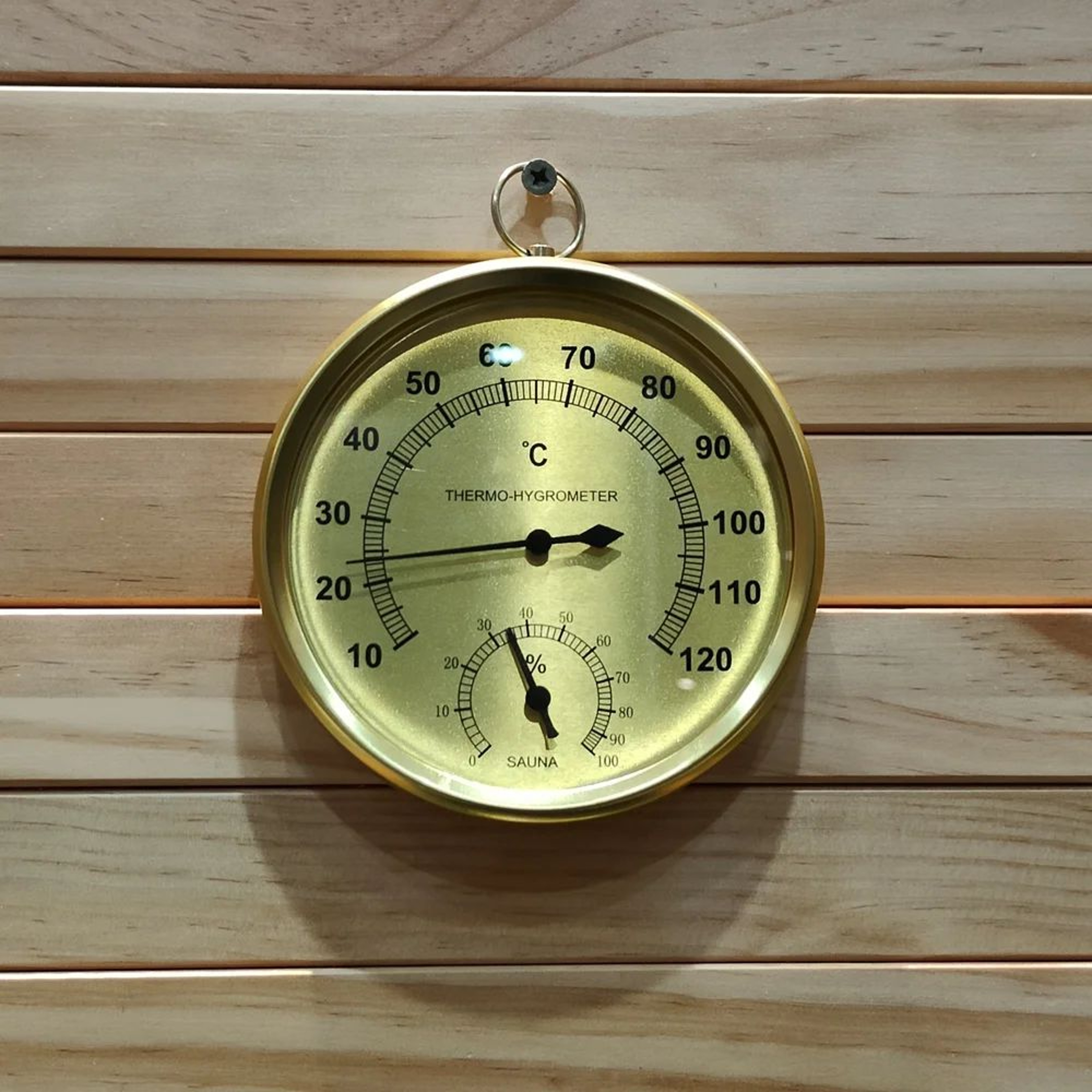 Round Sauna Thermometer Hygrometer Temperature Gauge 0