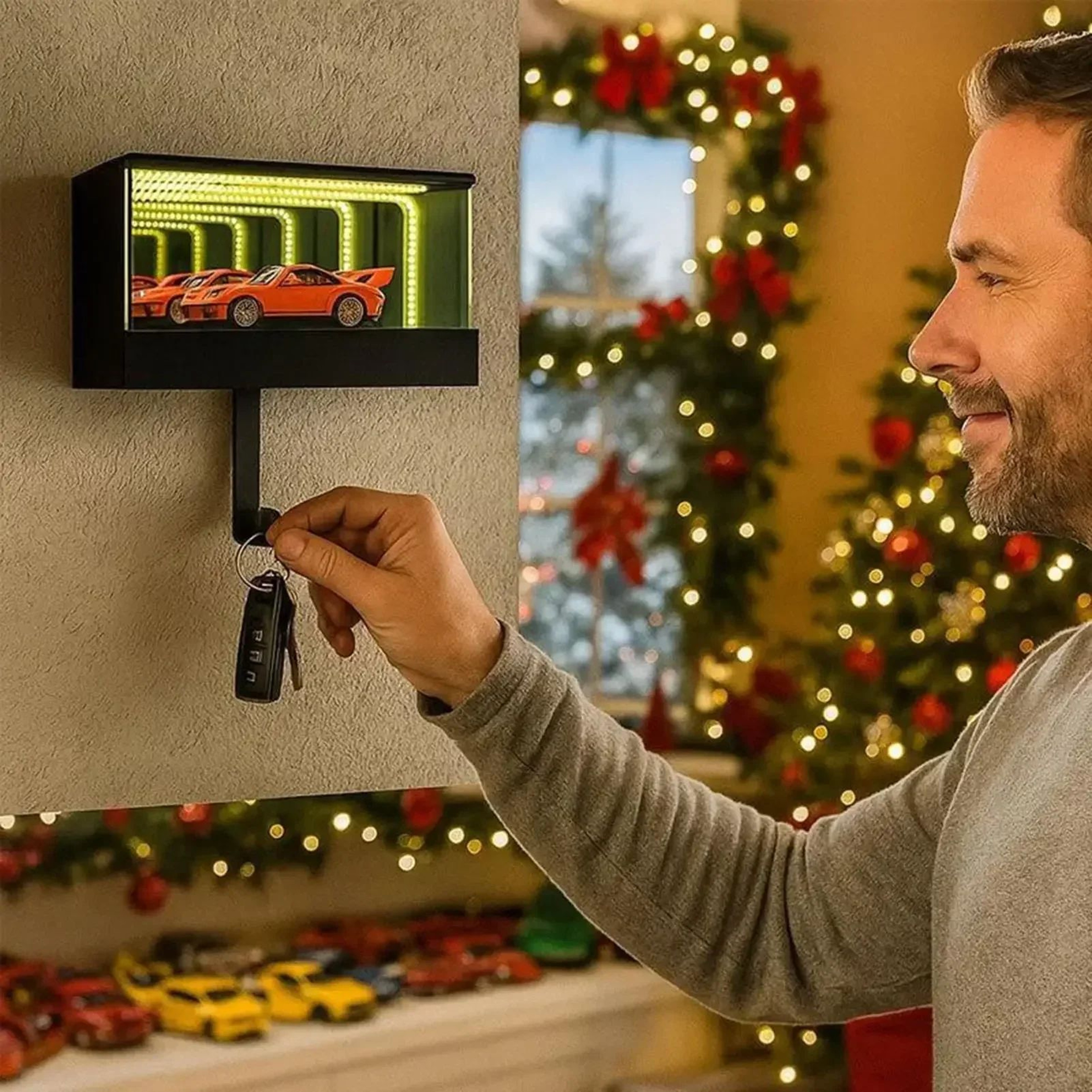 Car Key Holder With LED Light Wall Organizer 10
