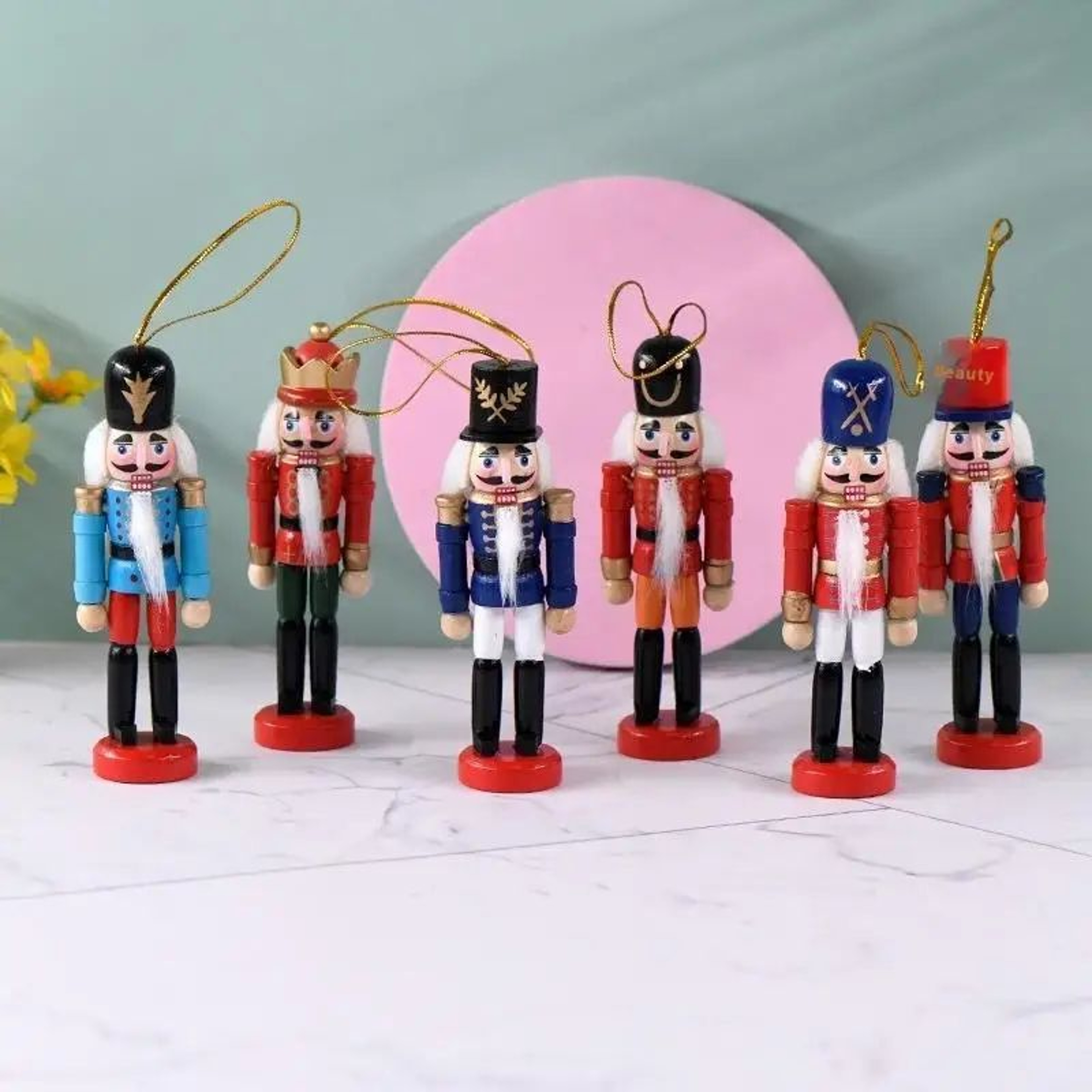 Mini Nutcracker Soldier Set Christmas Desktop Ornament Decor 1