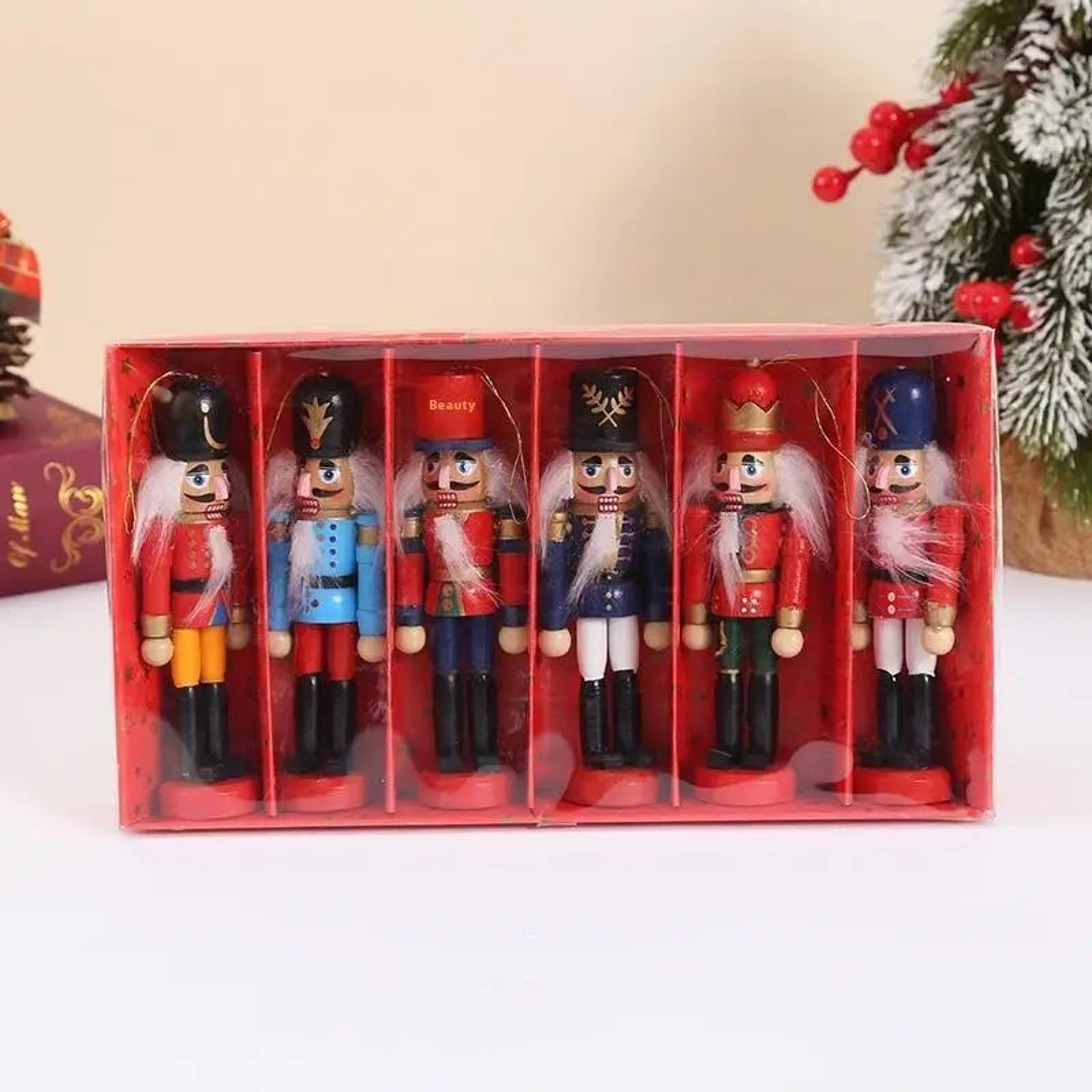 Mini Nutcracker Soldier Set Christmas Desktop Ornament Decor 2