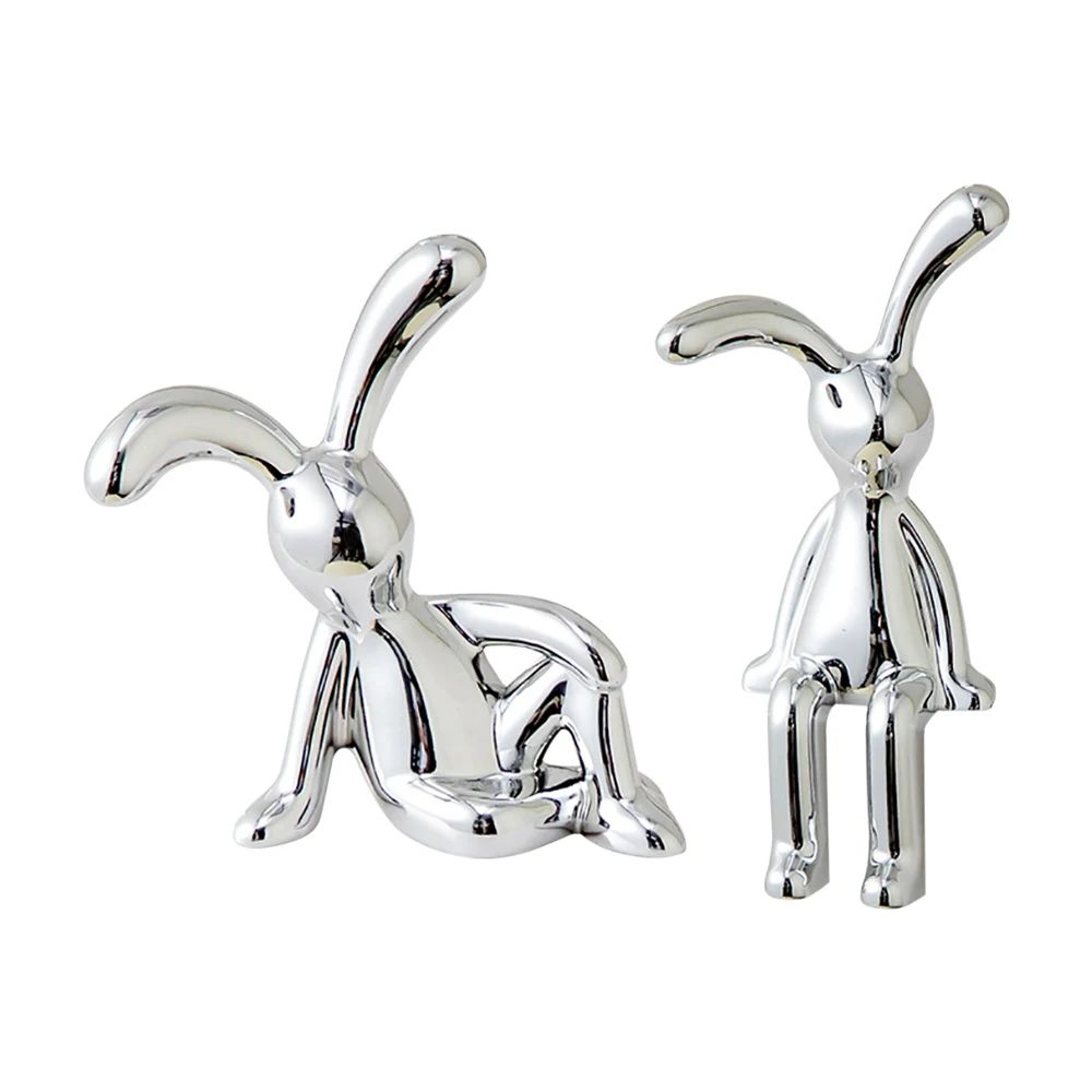 Long Eared Rabbit Double Statue Cartoon Decorative Ornament Set 3