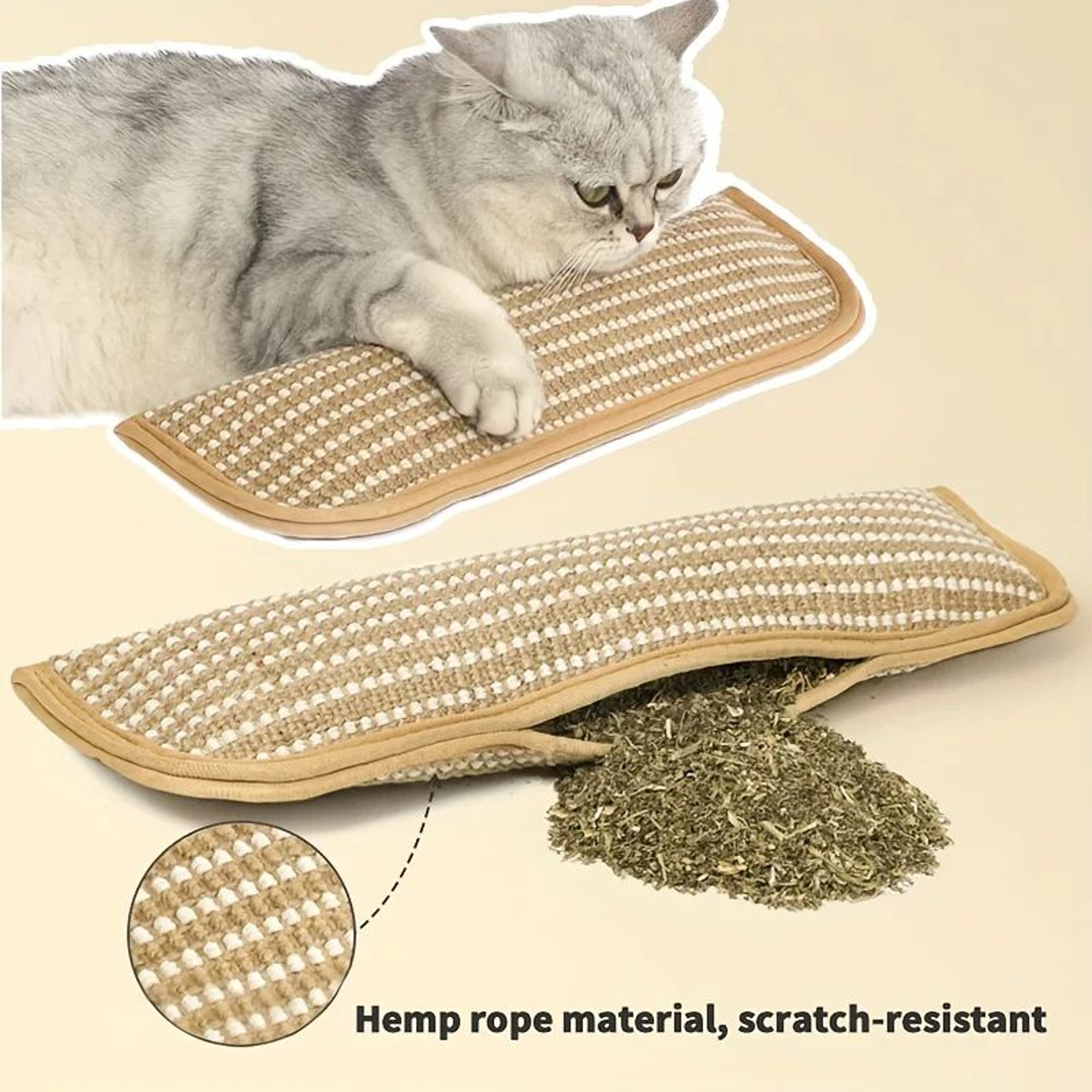 Sisal Cat Scratching Pad Bed With Cushion Non Slip Base 0