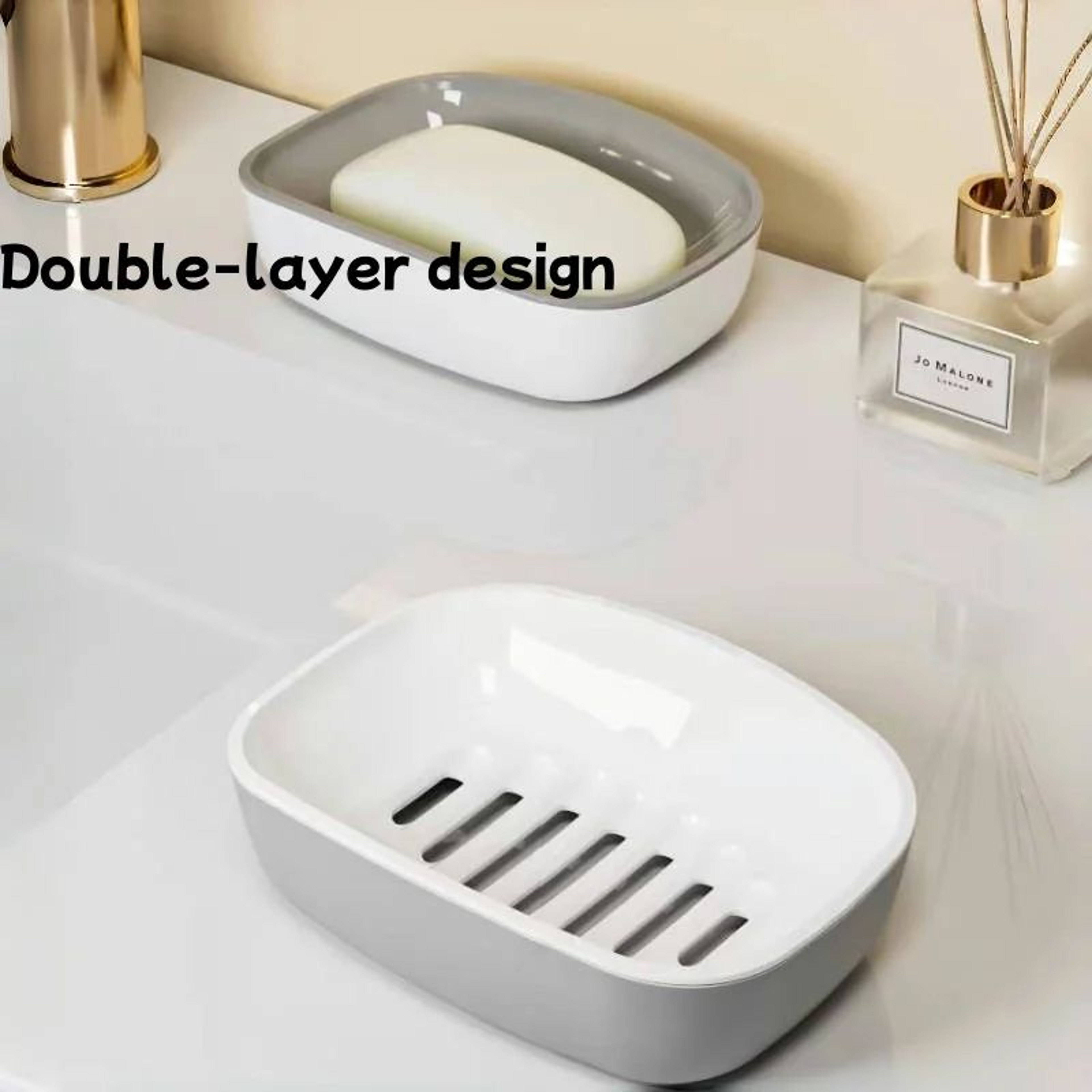 Double Layer Soap Dish With Drain Self Draining Holder 5