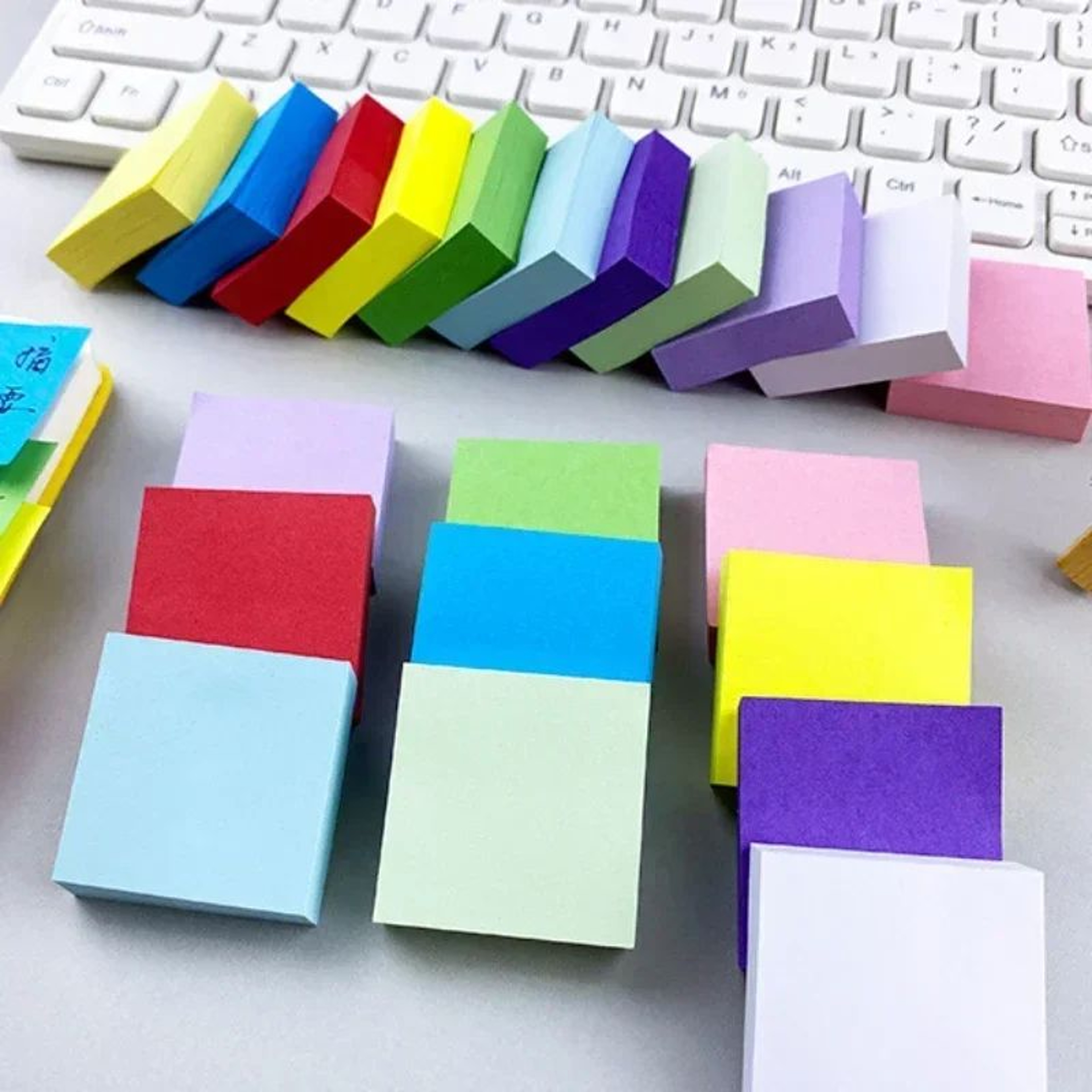 11PCS Fluorescent Sticky Notes Colorful Memo Pads Set 5
