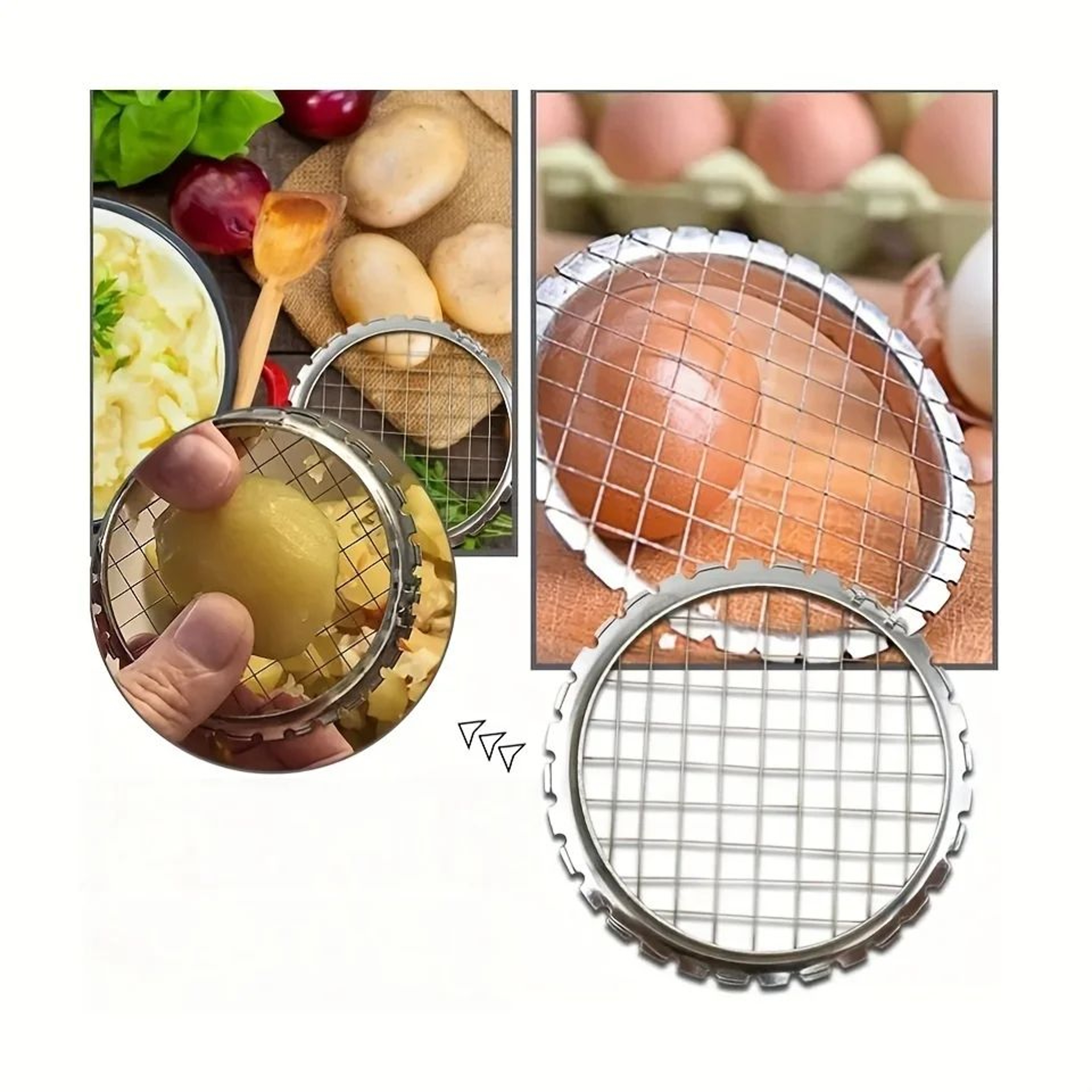Round Grid Cutter Slicer For Eggs Mushrooms And Vegetables 0