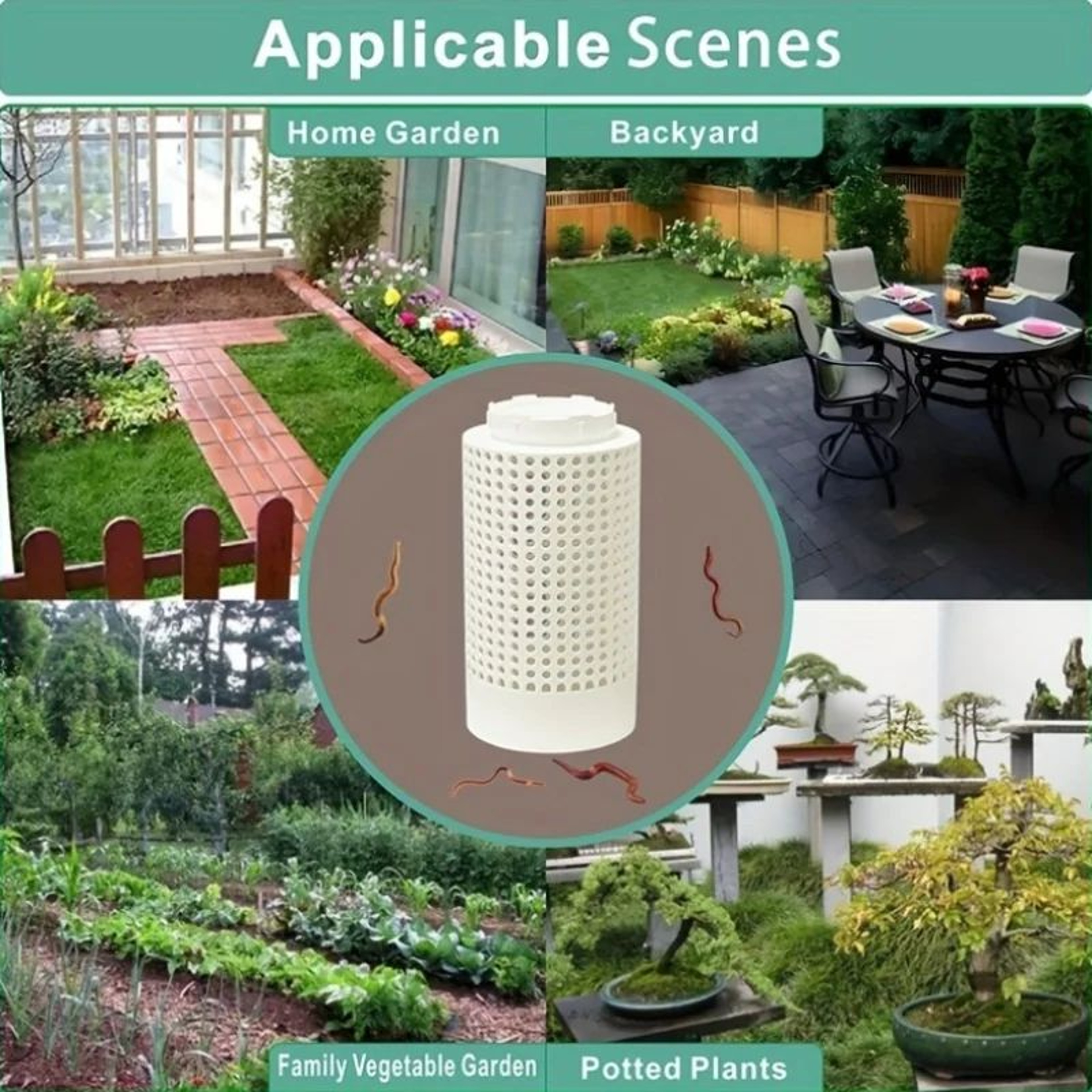 Worm Composting Tube Bin For Garden Soil Nutrient Fertilizer 6