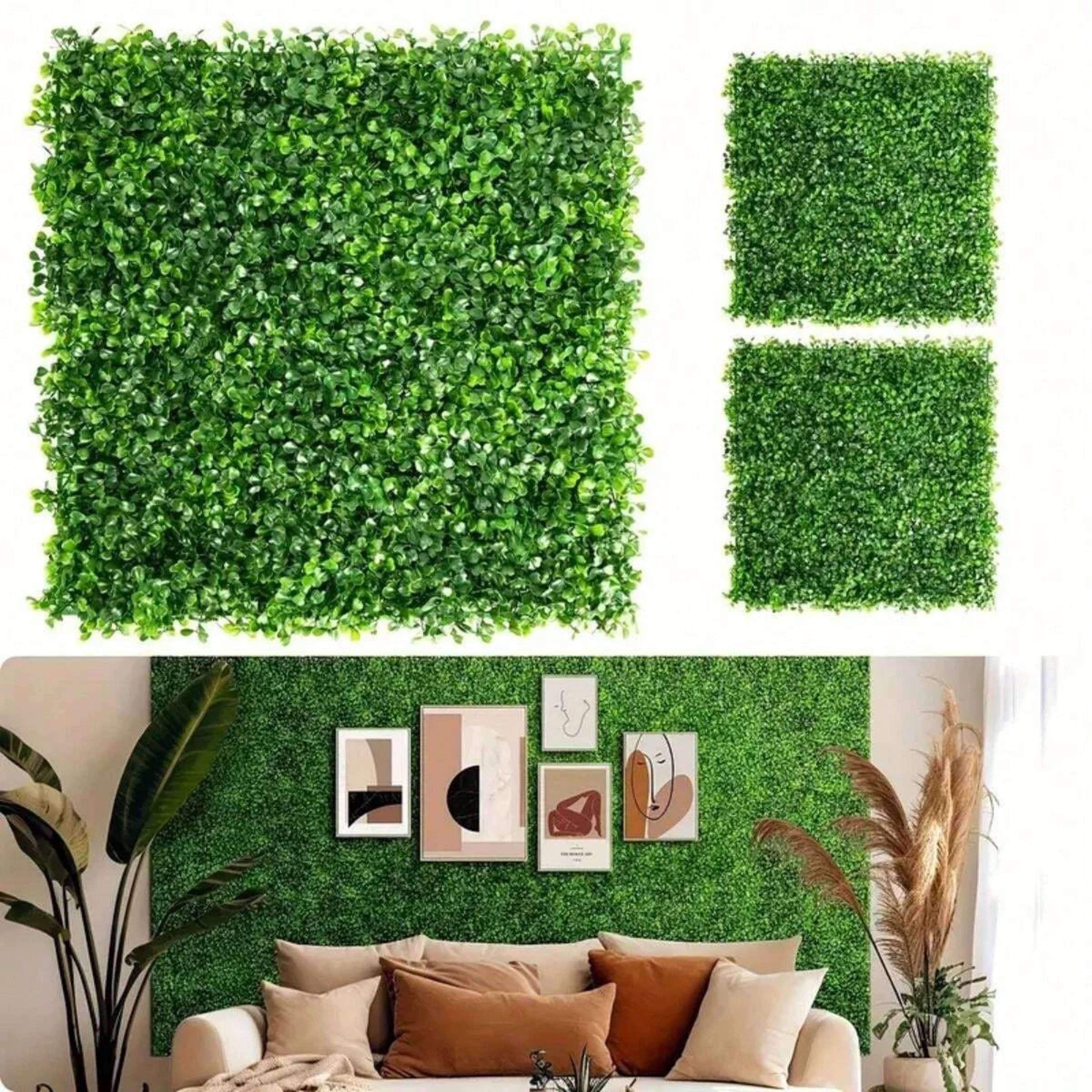 Artificial Boxwood Grass Wall Panels Set For Green Decor 0