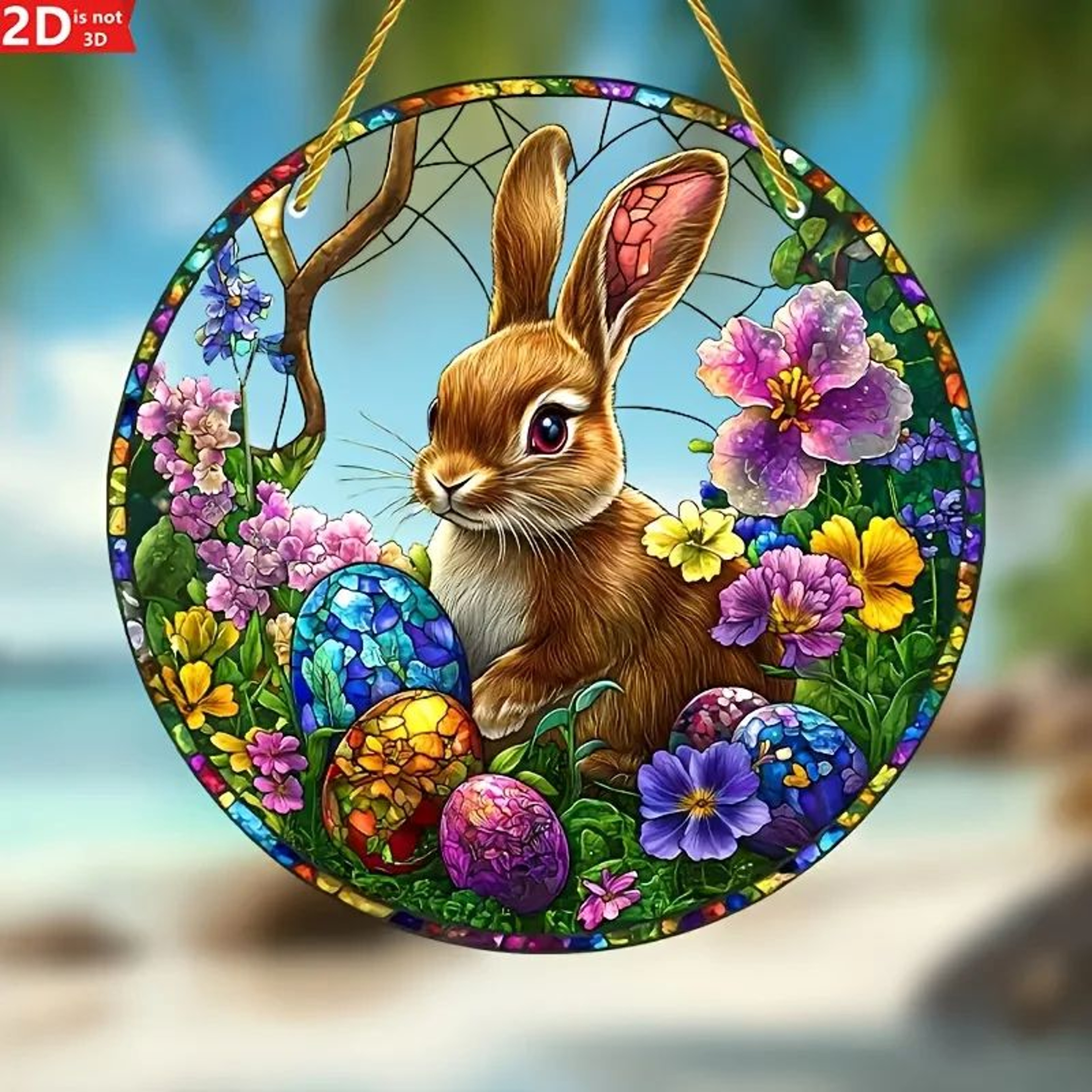 Easter Bunny Acrylic Window Hanging Decor 4