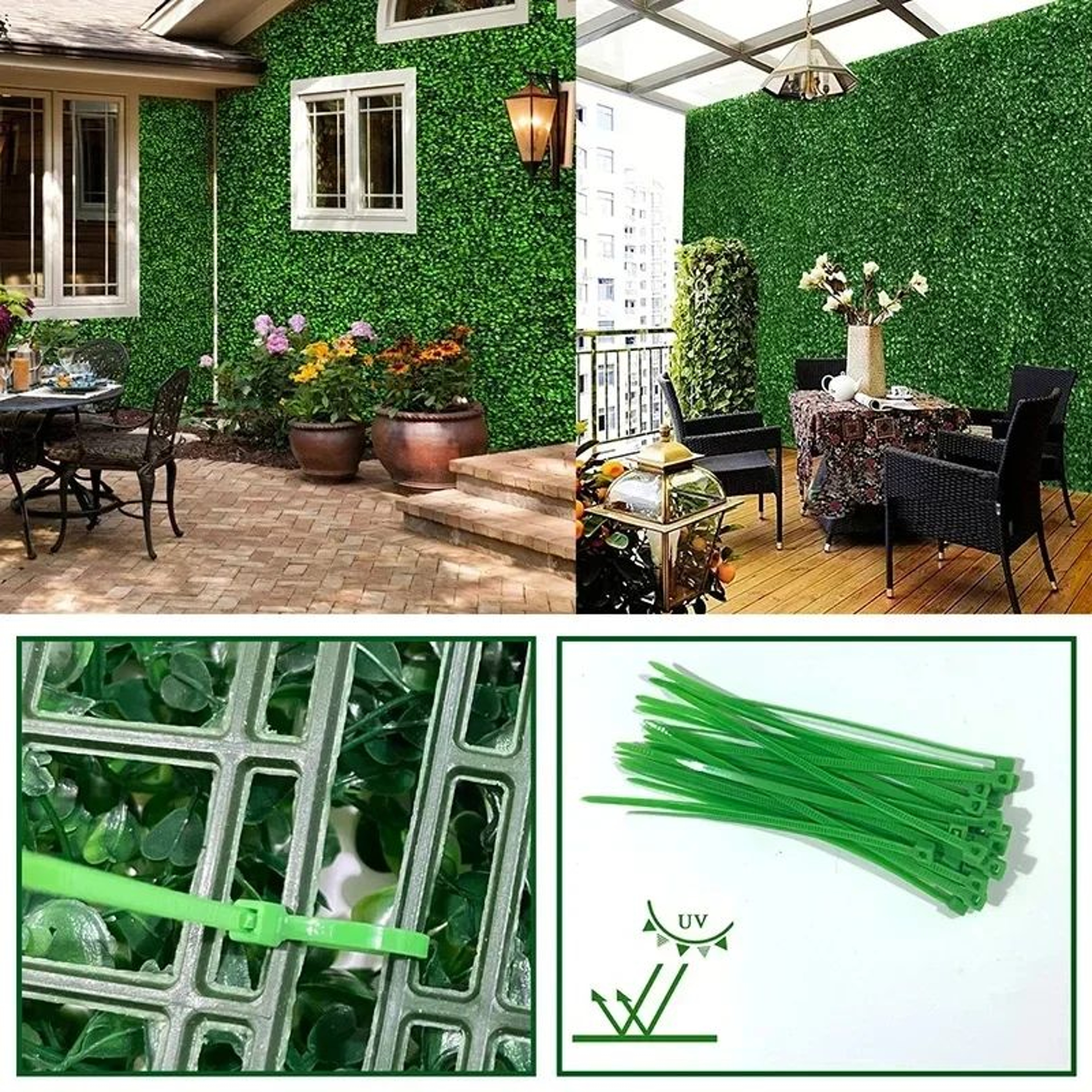Artificial Boxwood Grass Wall Panels Privacy Decor Set 3