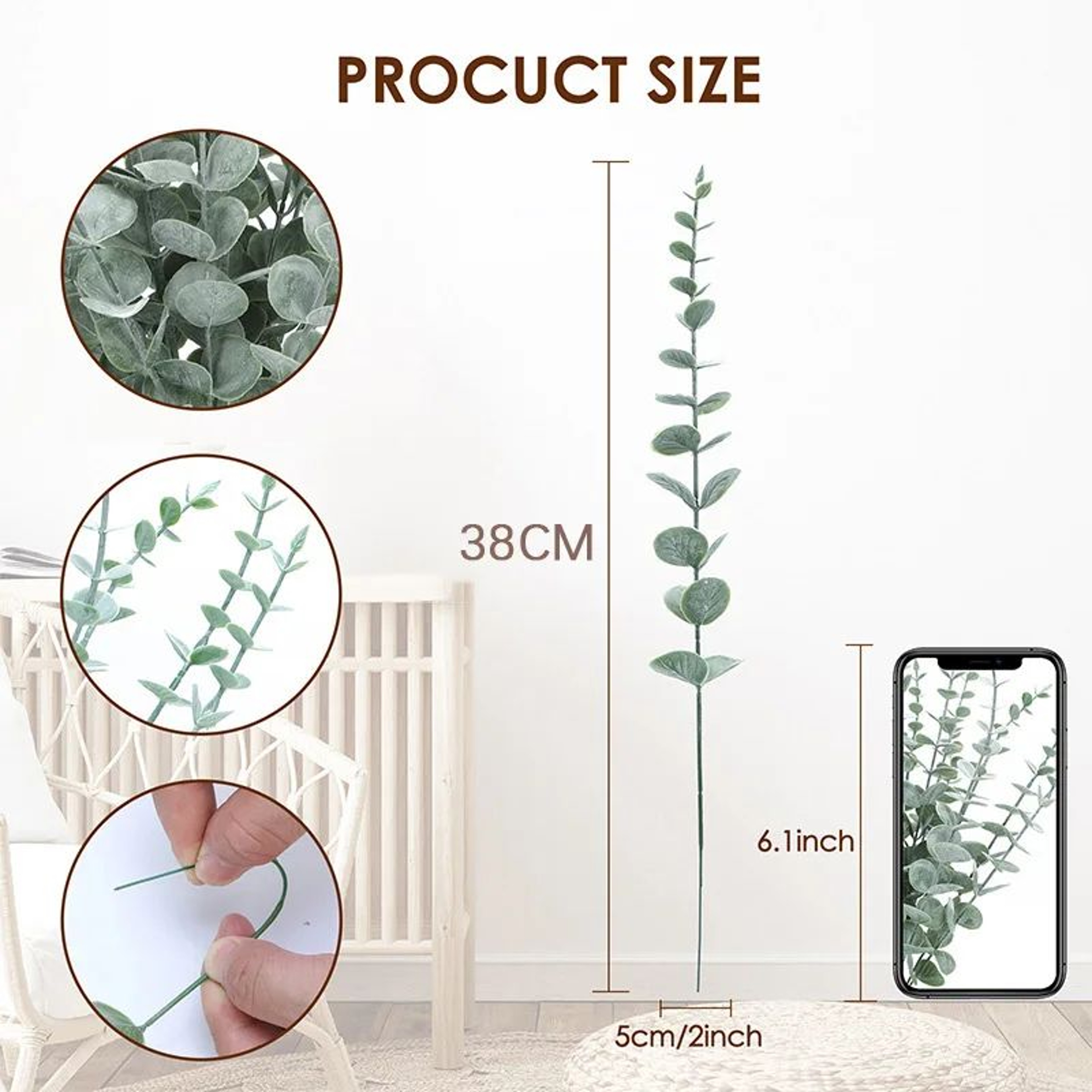 Artificial Eucalyptus Stems Greenery For Wedding Decor 2