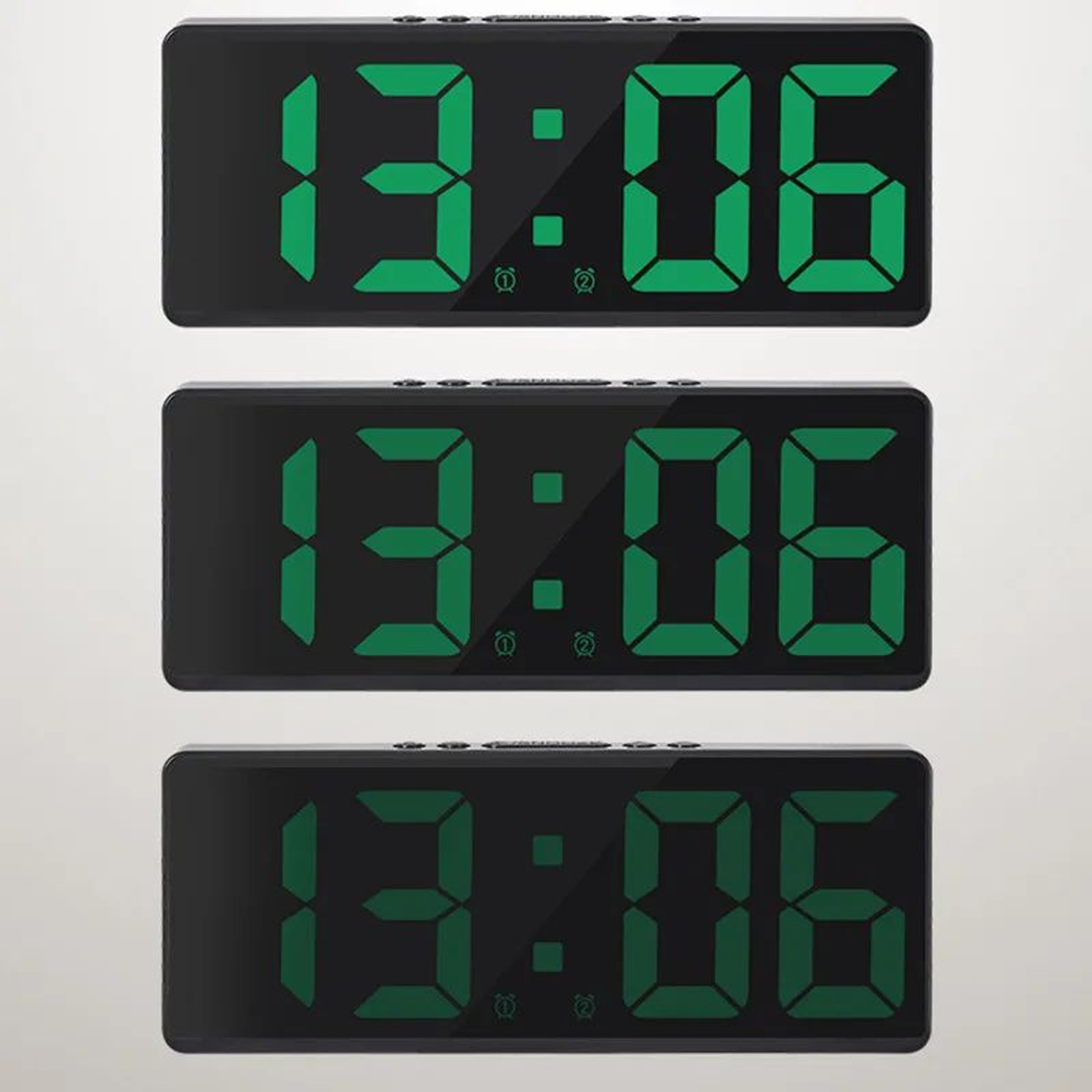 Voice Control LED Digital Alarm Clock With Temperature And Snooze 7