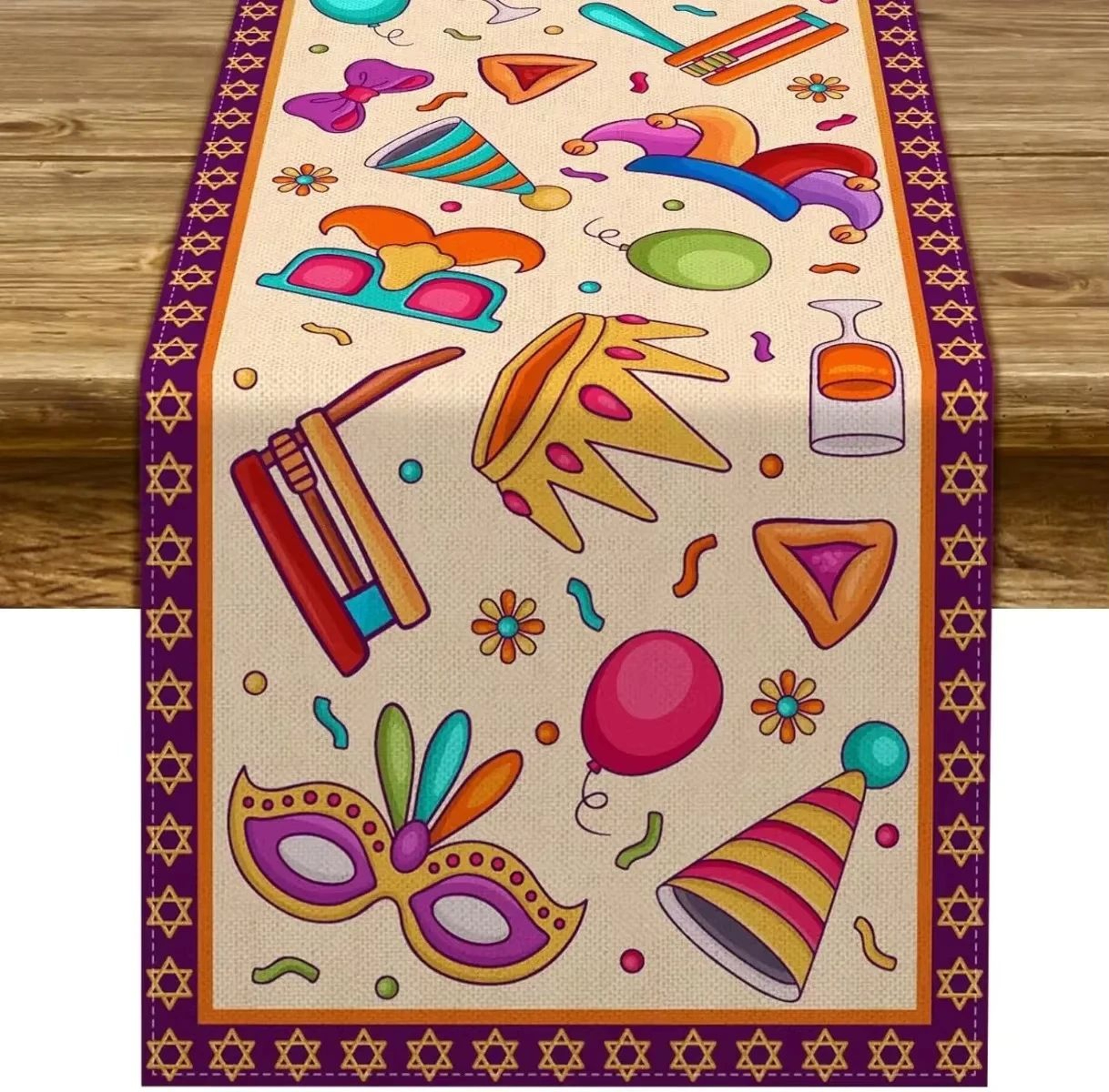 Happy Purim Decorative Table Runner 0