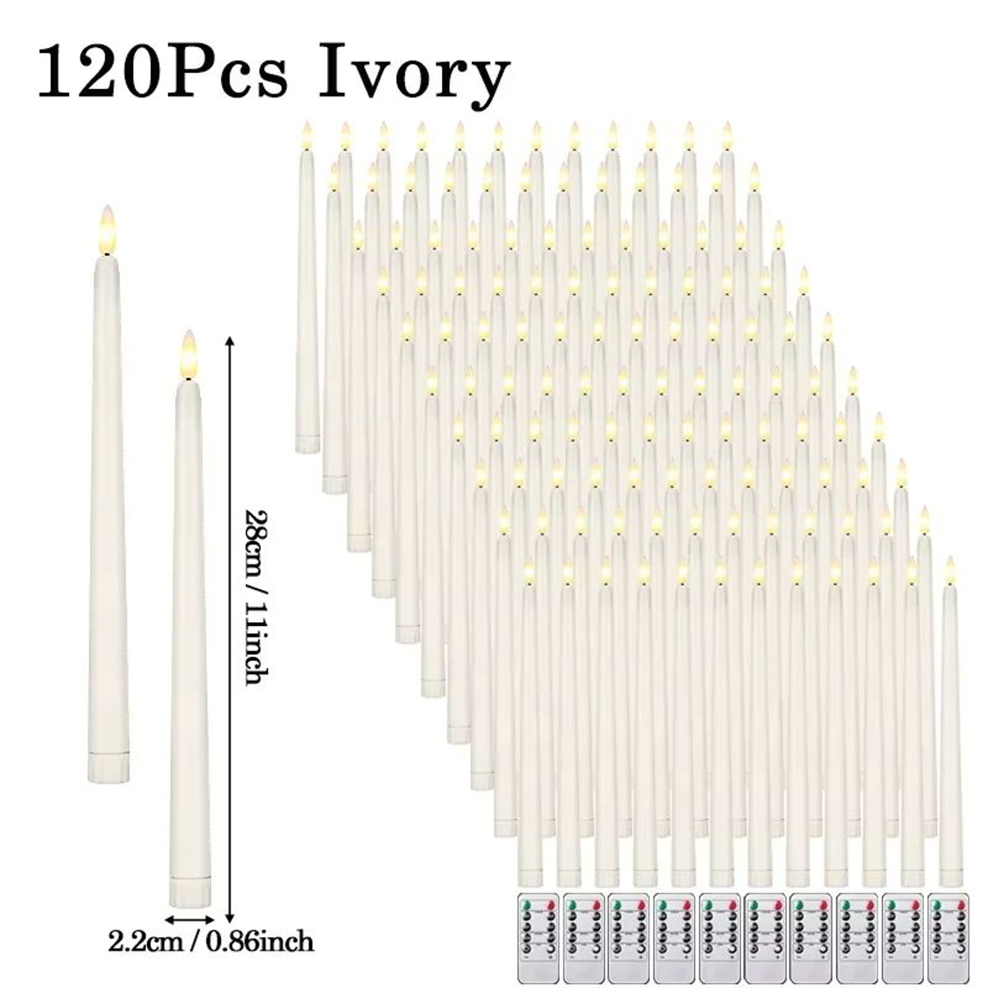 Flameless LED Taper Candles Set With Flickering Light 14