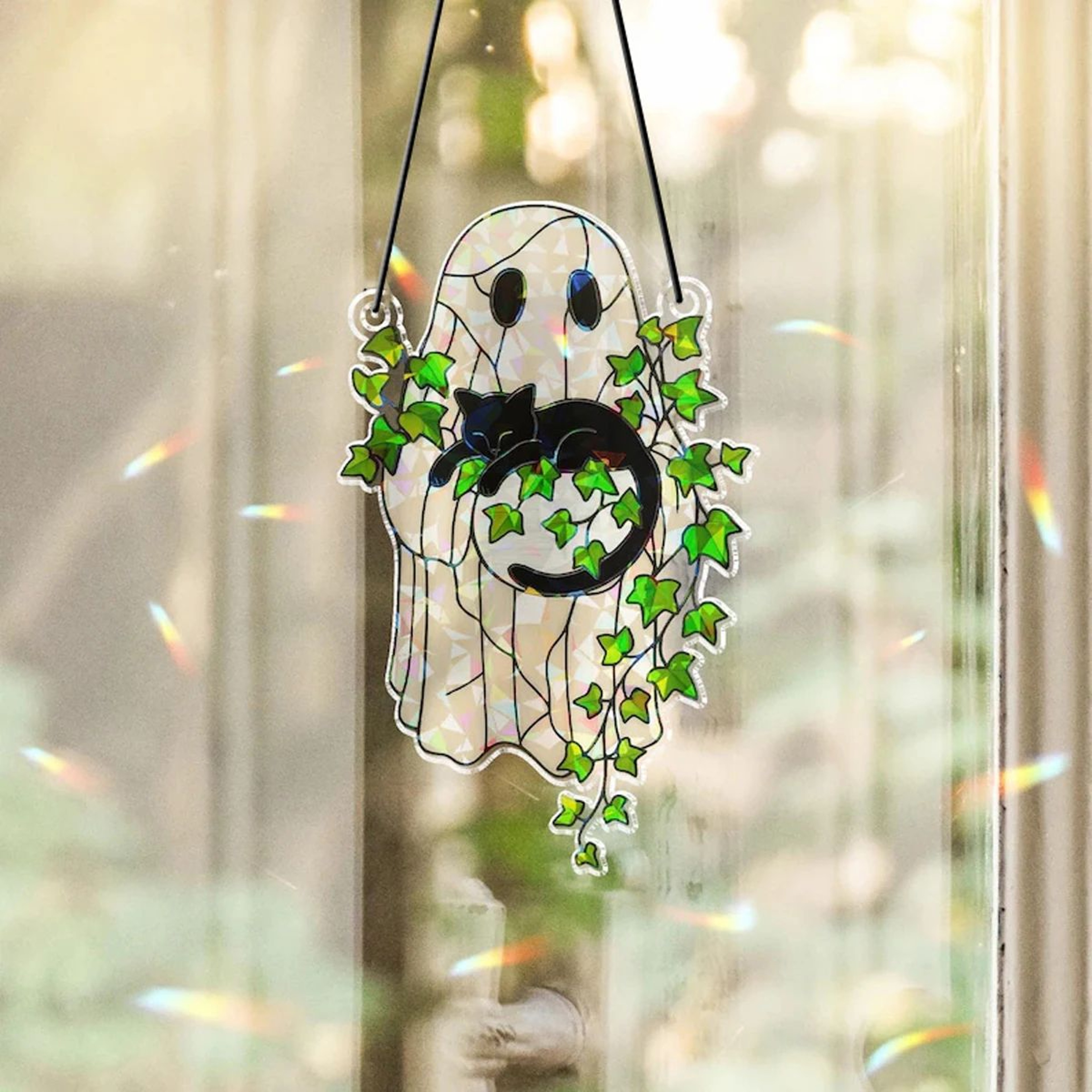 Cute Halloween Ghost Acrylic Suncatcher Window Hanging Decor 1