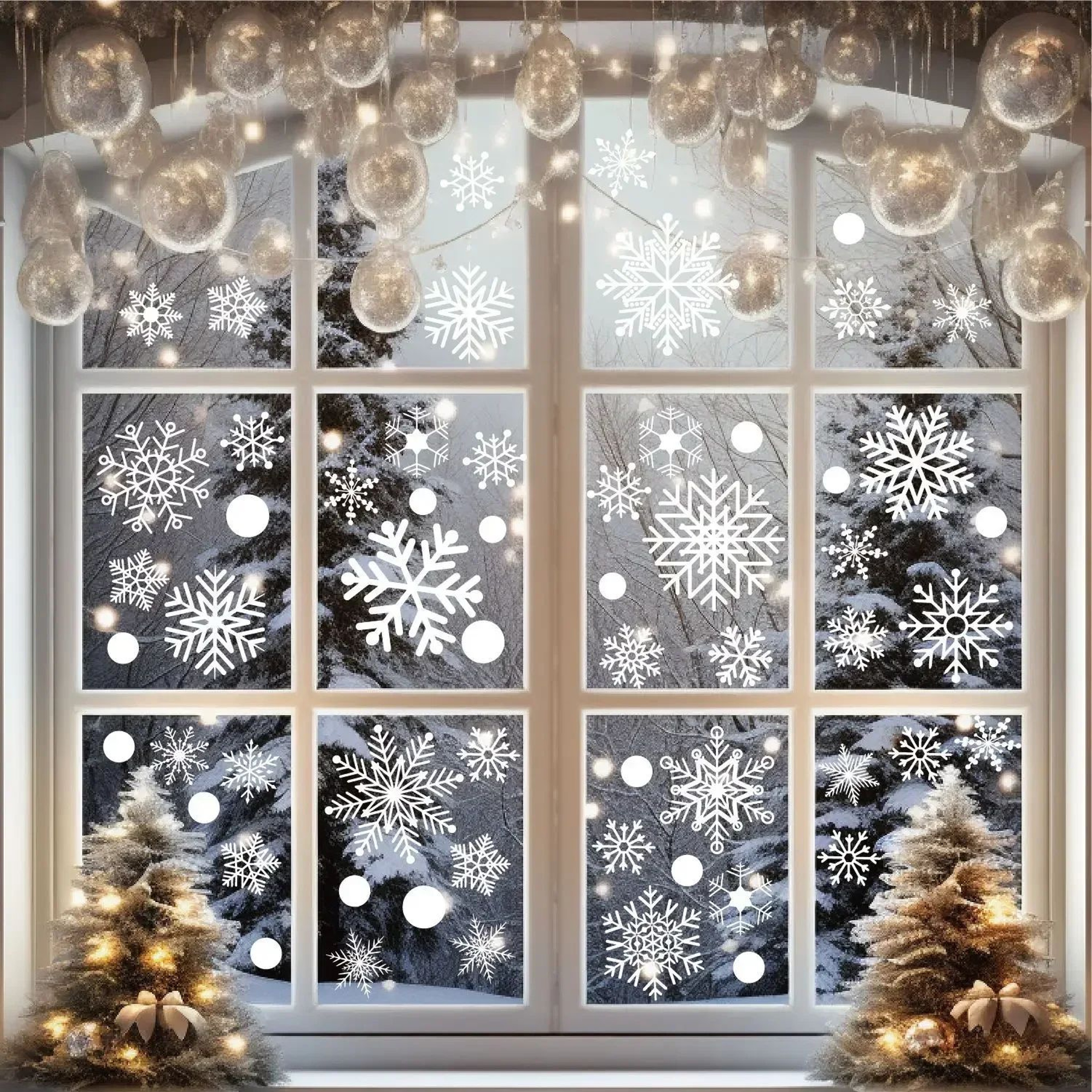 Christmas Snowflake Window Stickers Winter Wall Decor 0