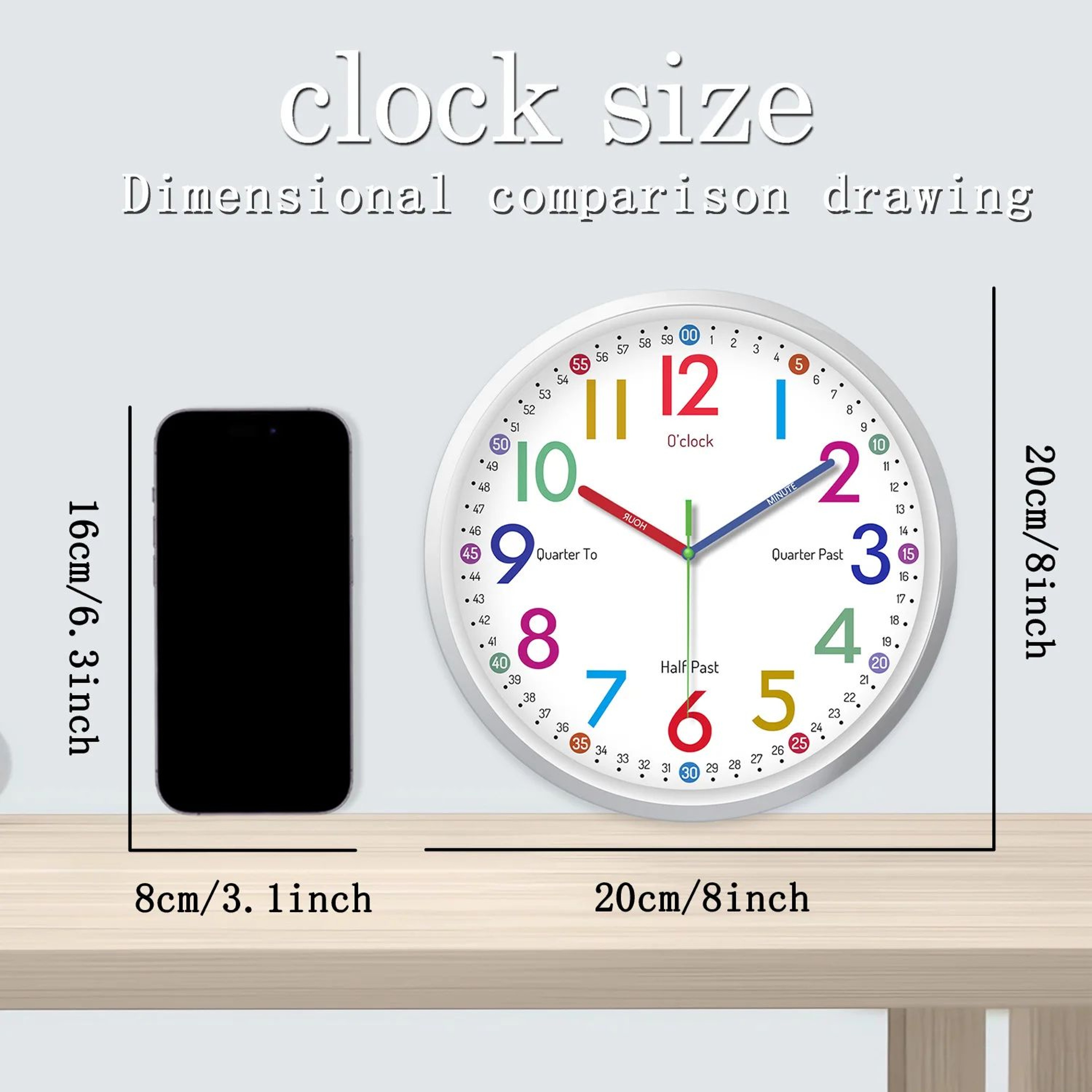Minimalist Silent 8 Inch Wall Clock 5
