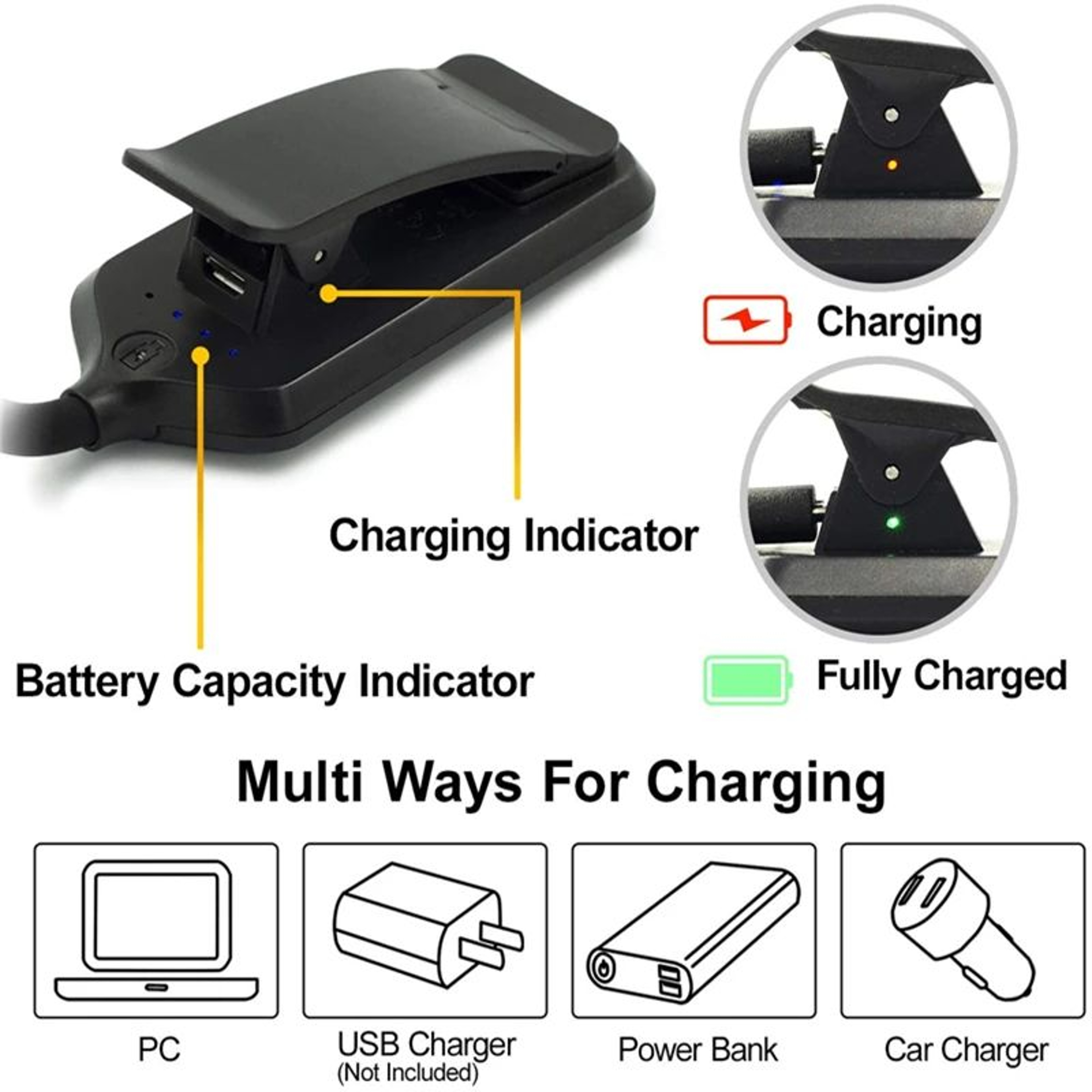 Mini USB Rechargeable Clip On Book Light 2