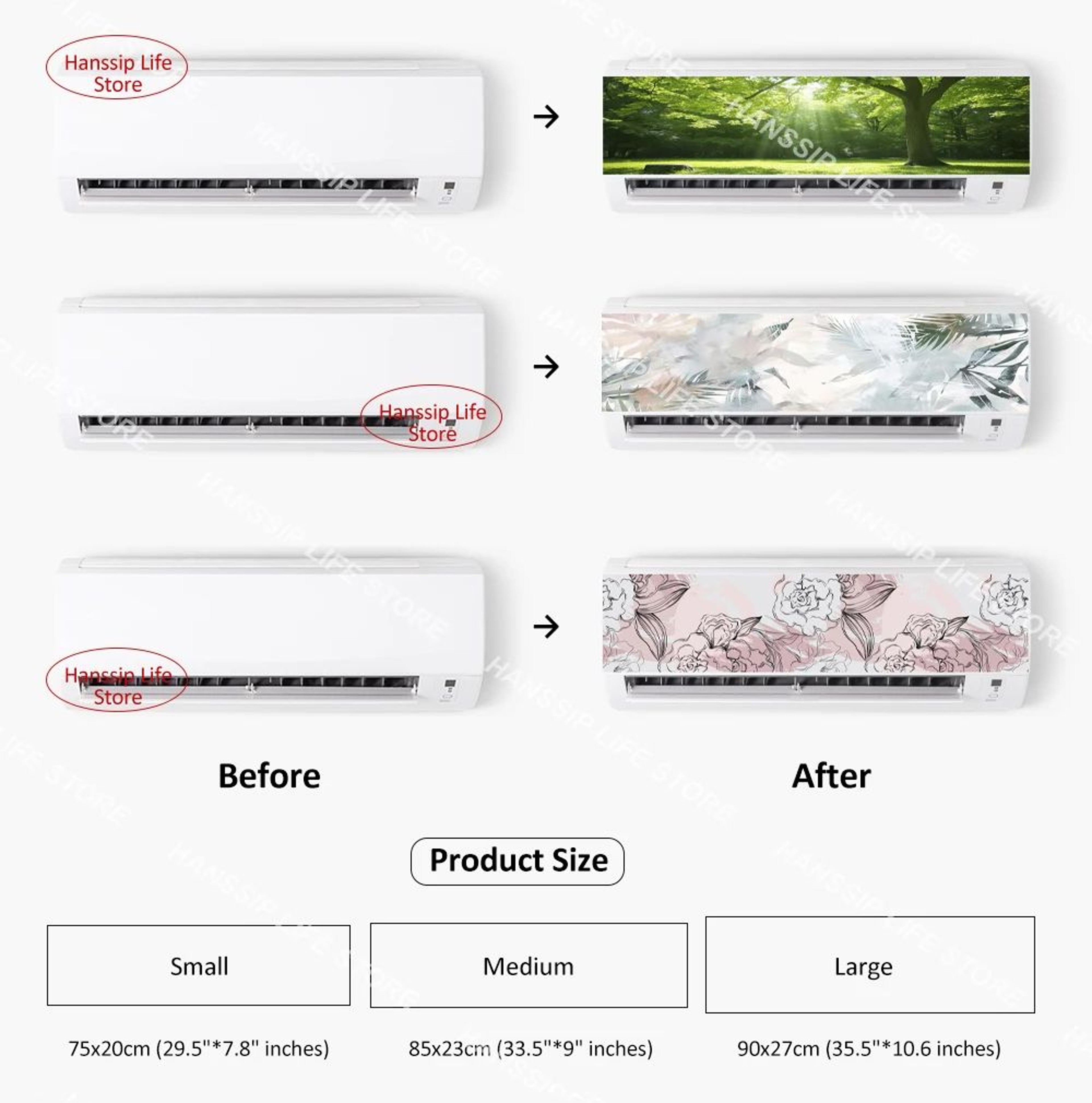Modern 3D Geometric Air Conditioner Panel Sticker 1