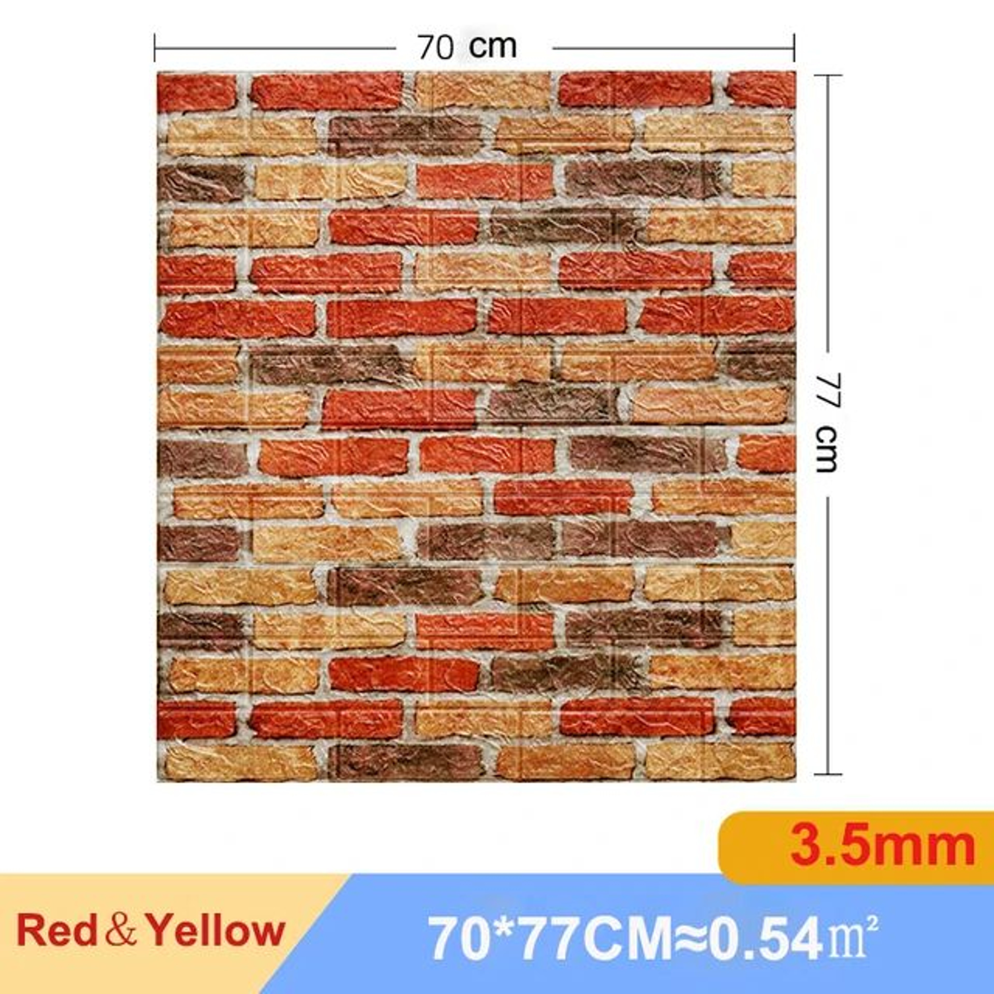 3D Brick Wall Sticker Set Self Adhesive Panels 24