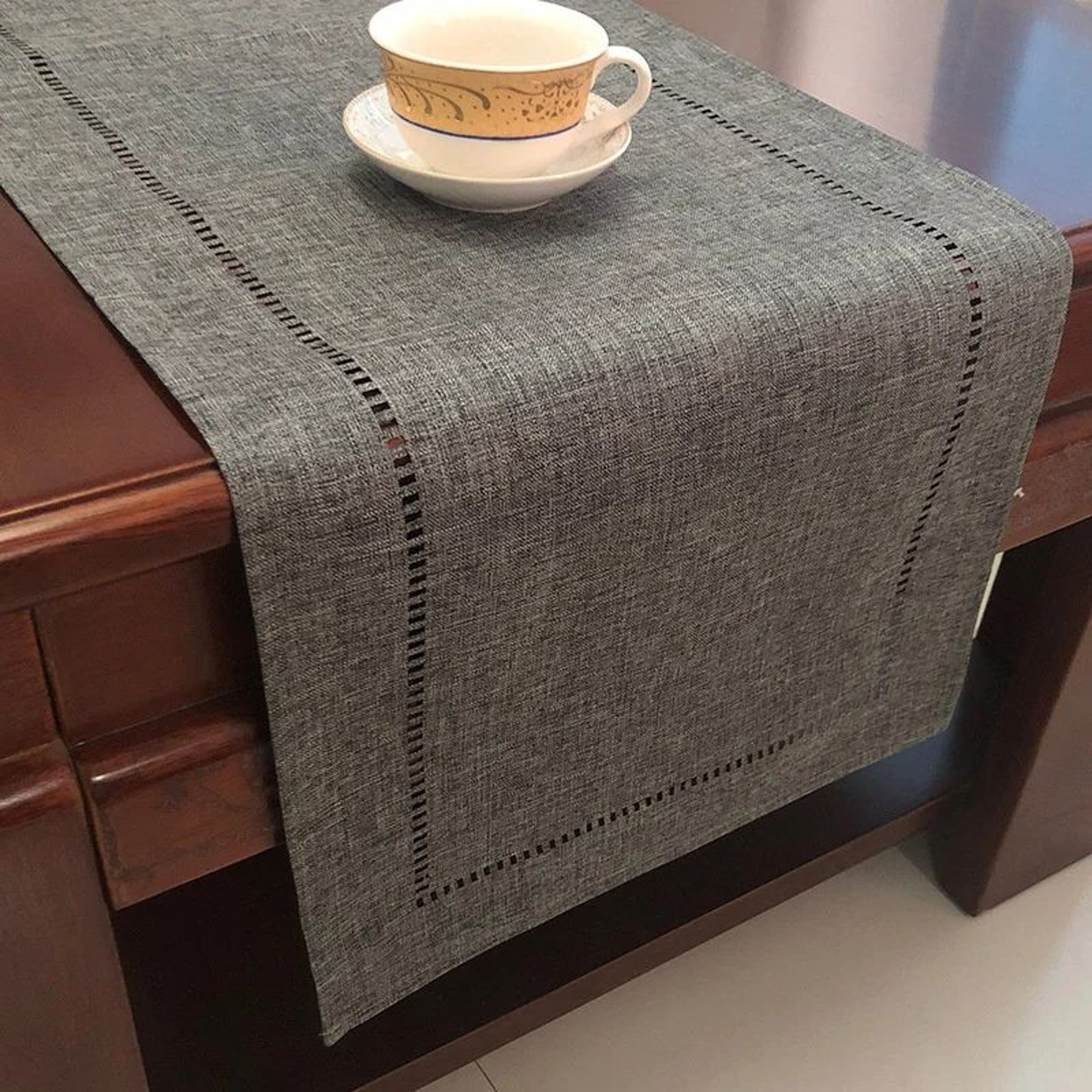 Basic Linen Style Table Runner Solid Color Decor 10