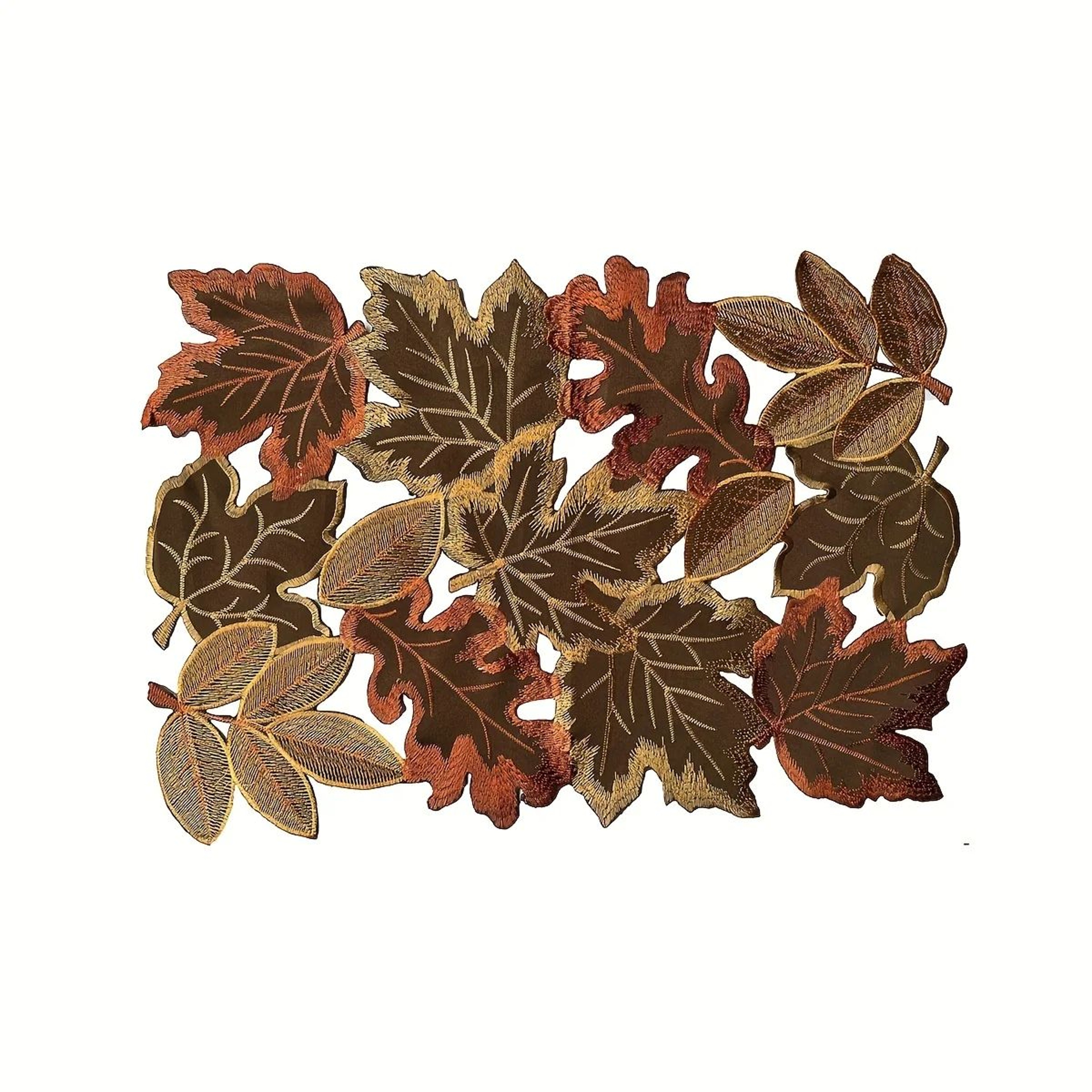Autumn Maple Leaf Embroidered Table Runner 7