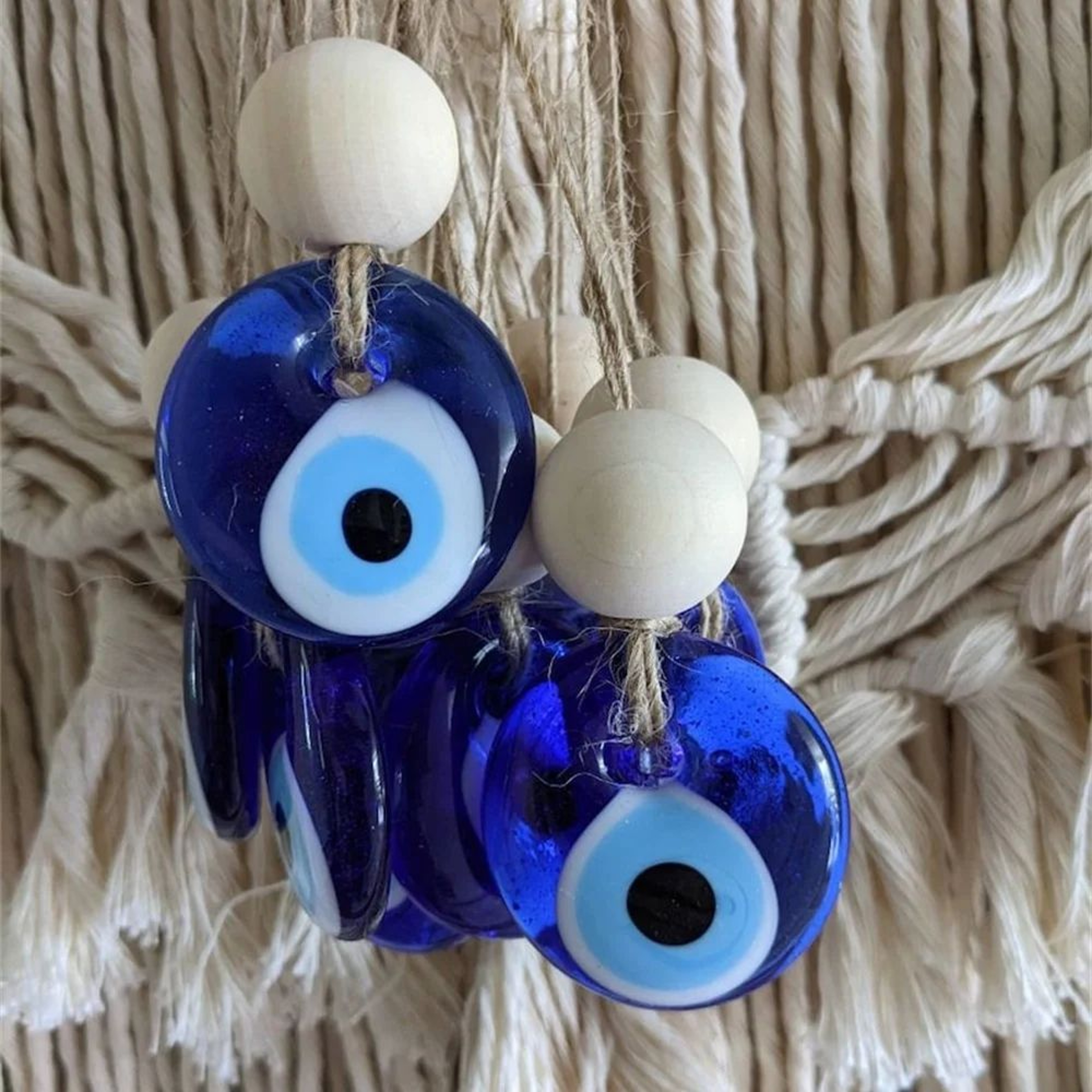 Blue Evil Eye Wall Hanging Glass Charm 4