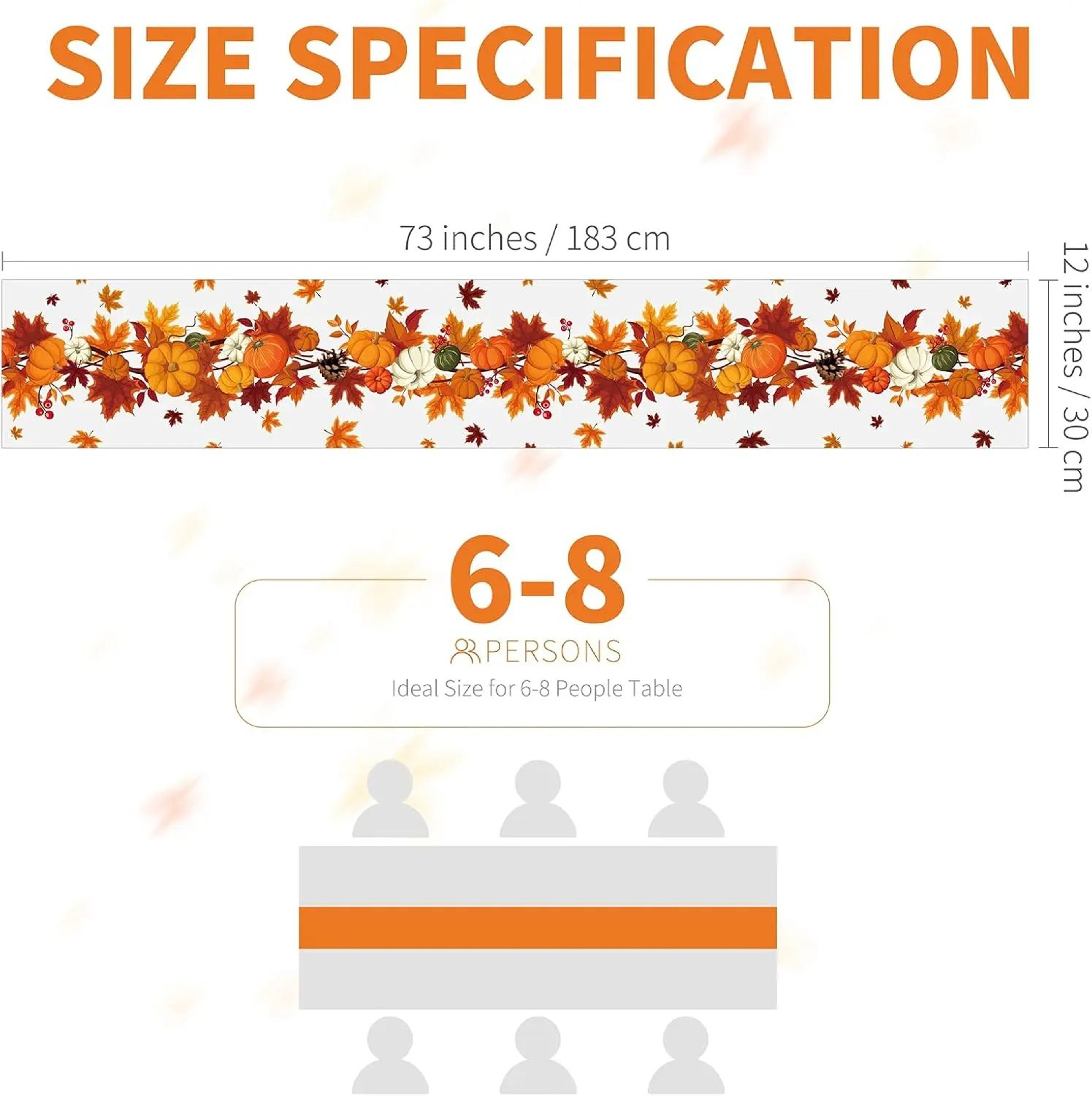 Thanksgiving Pumpkin Linen Table Runner 4