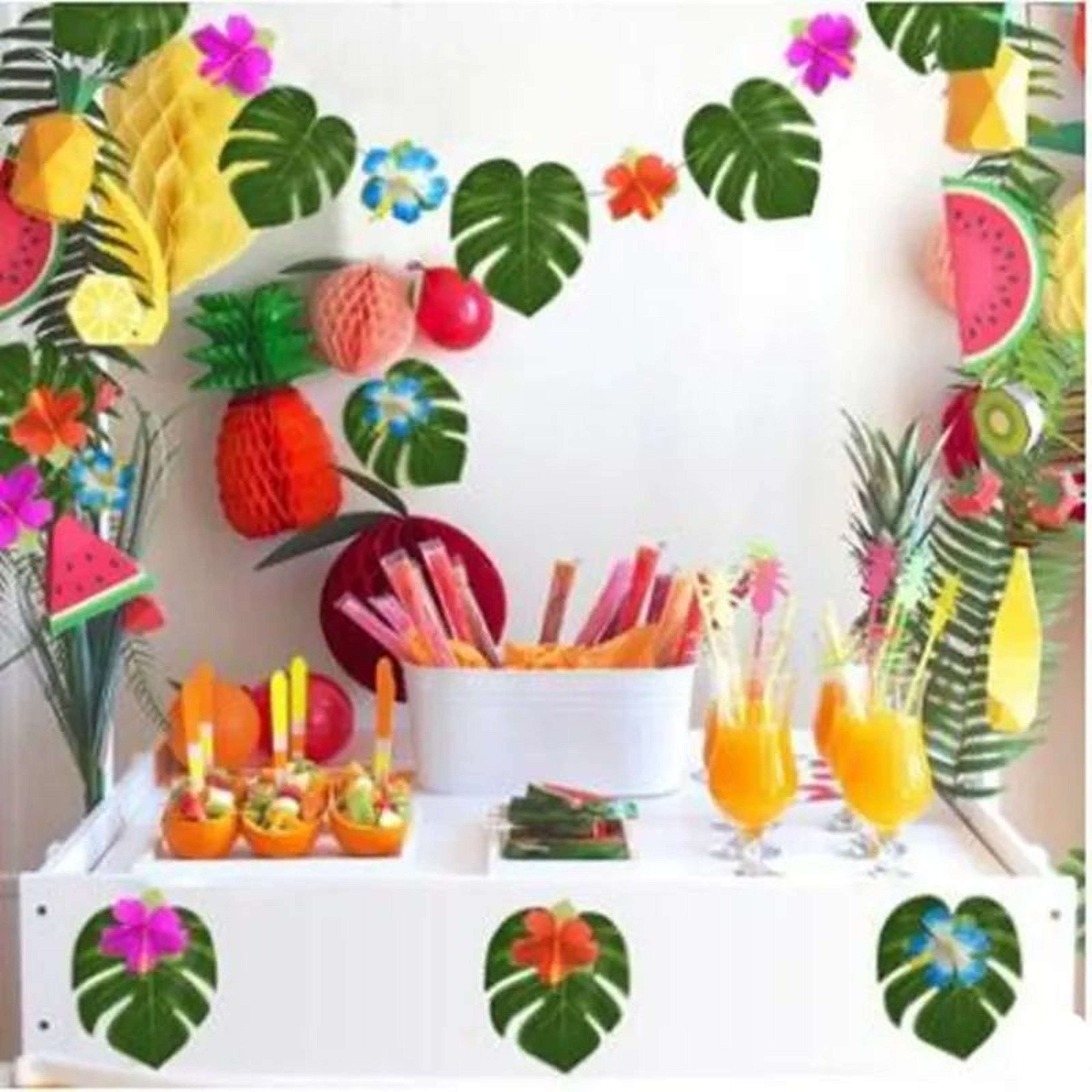 Artificial Tropical Palm Leaves Party Decor Set 5