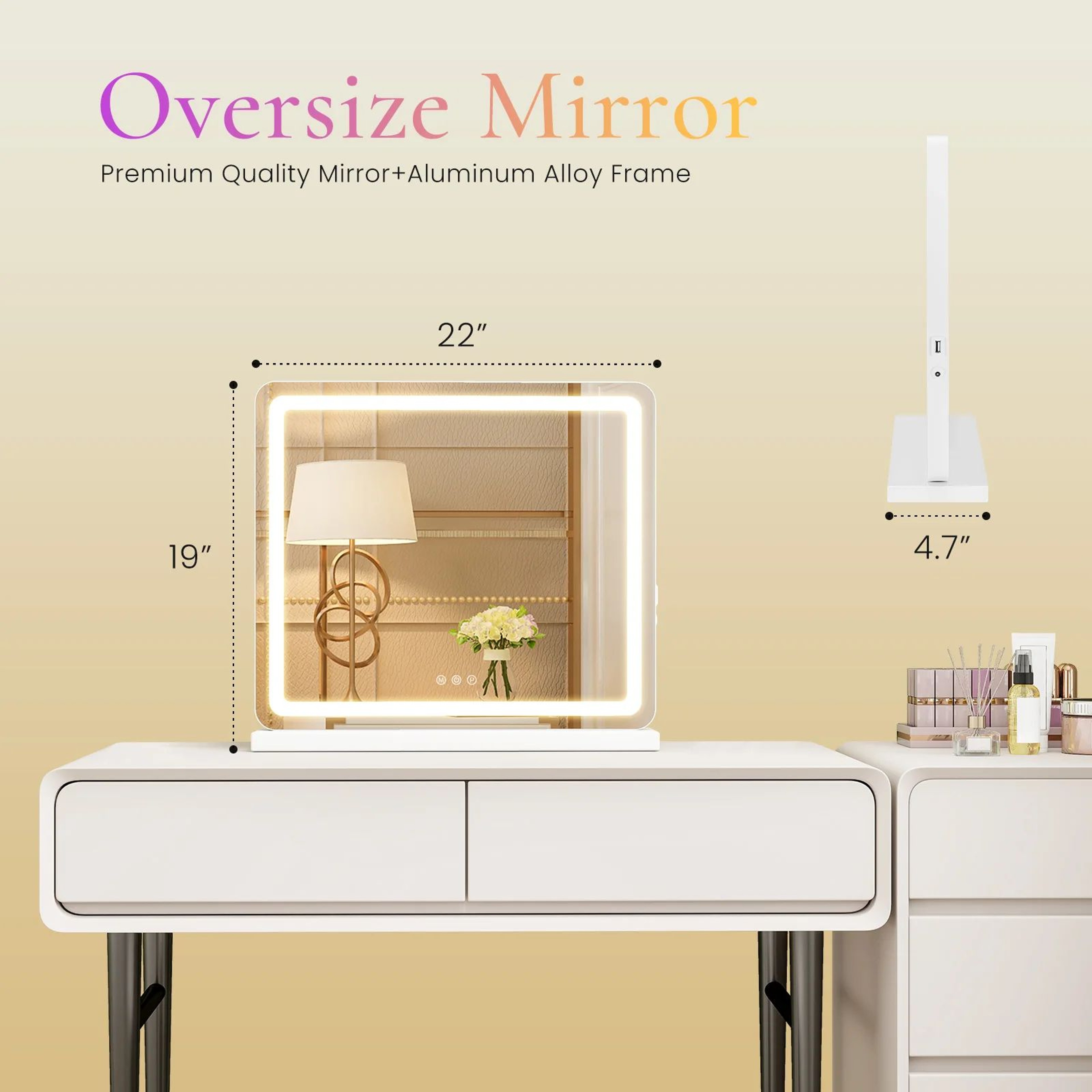 LED Vanity Mirror With Dimmable Lights 7