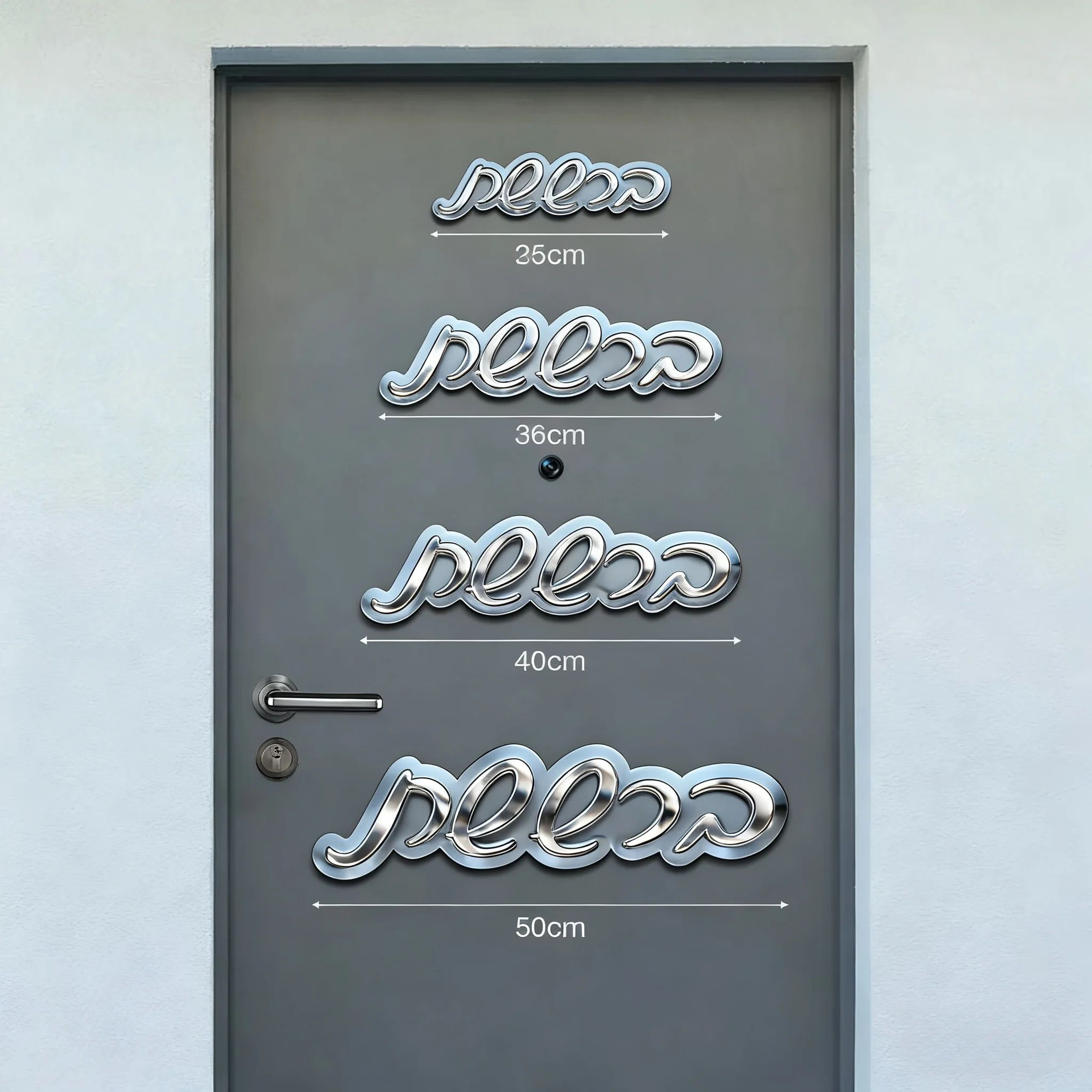 Custom Acrylic Mirror Hebrew Door Sign 4