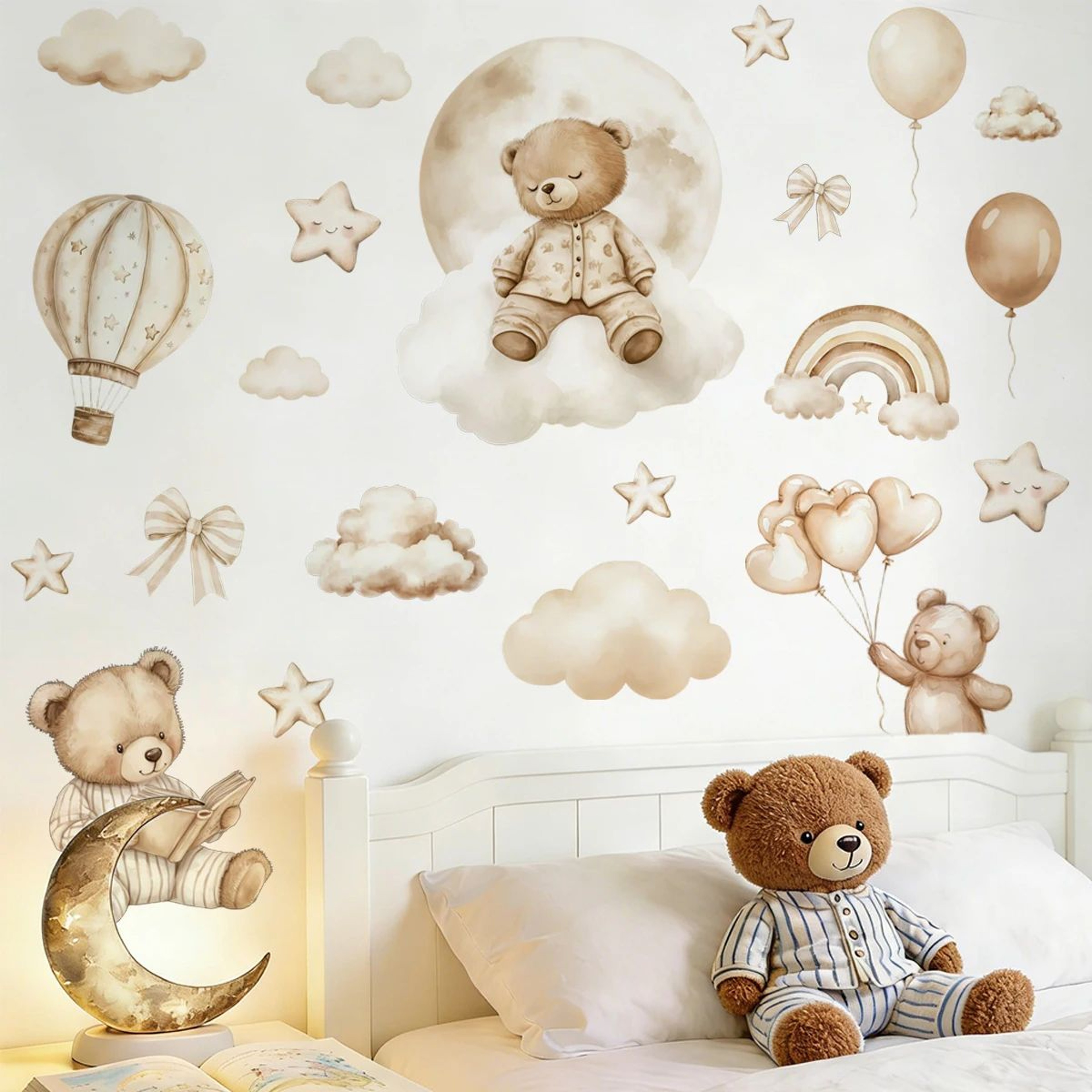 Boho Teddy Bear Balloon Wall Sticker Decal 1