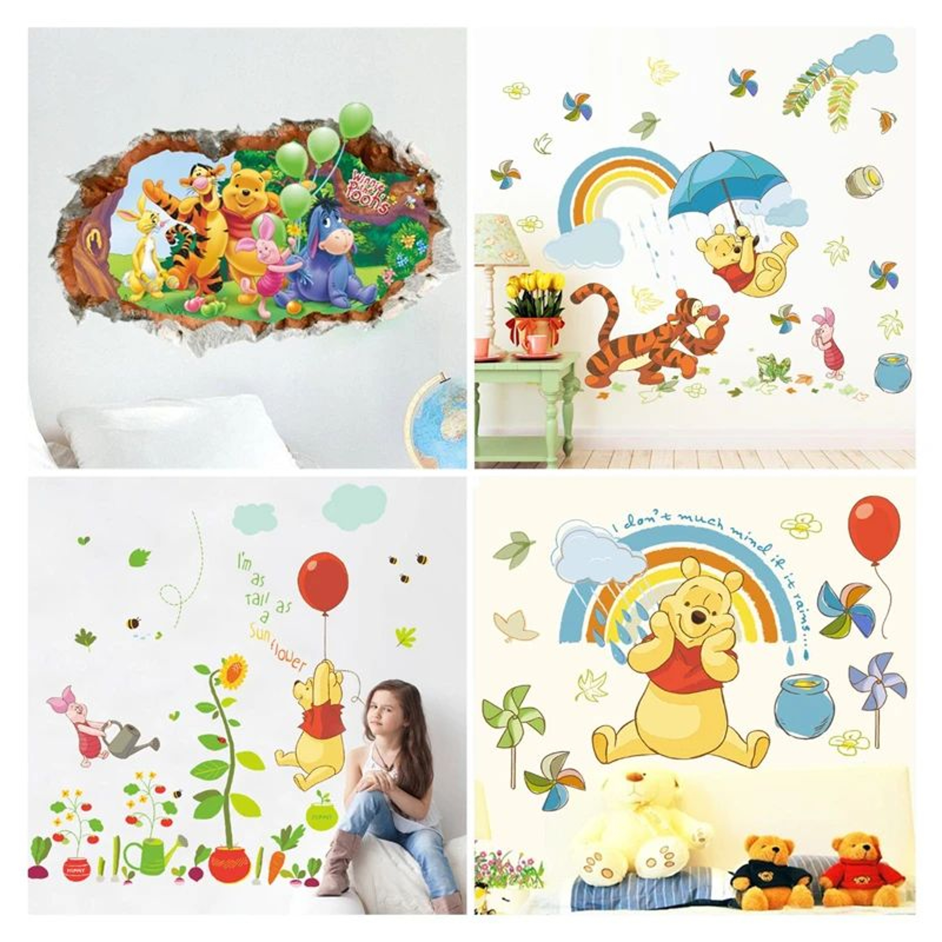 Cartoon Bear Wall Sticker For Kids Room Decoration 5