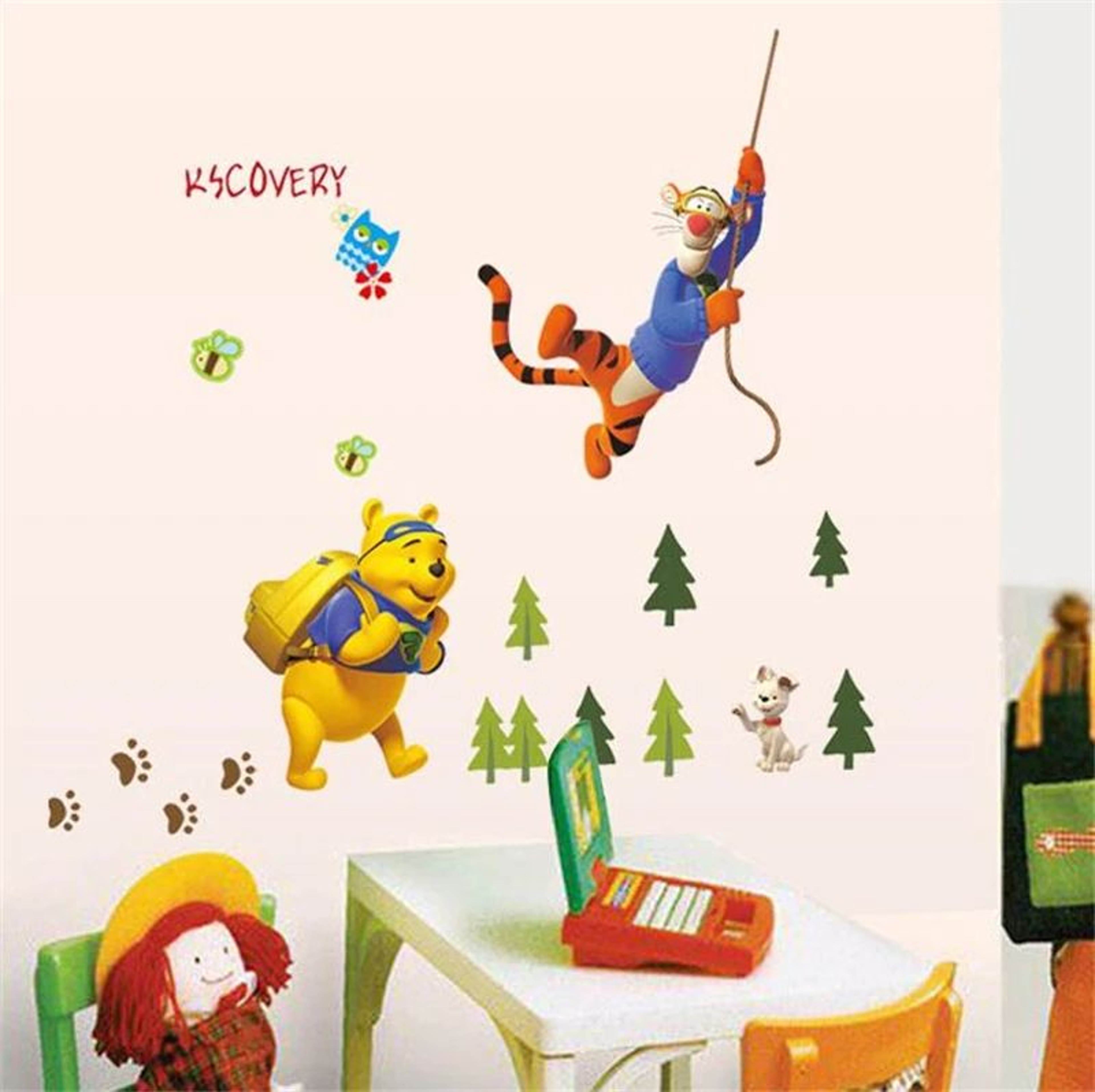 Cartoon Bear Wall Sticker For Kids Room Decoration 4