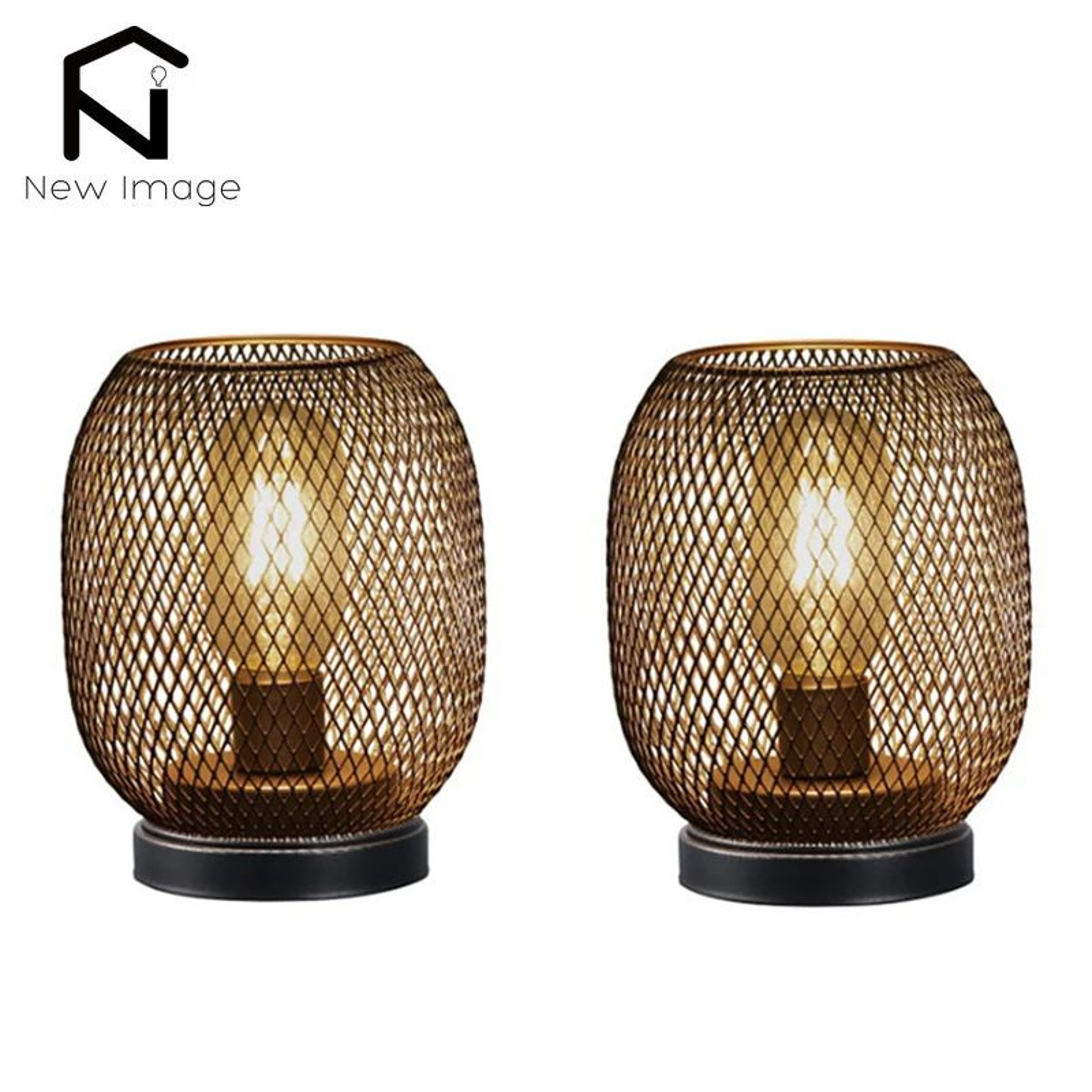 Metal Cage LED Table Lamp Cordless Lantern Decor 5