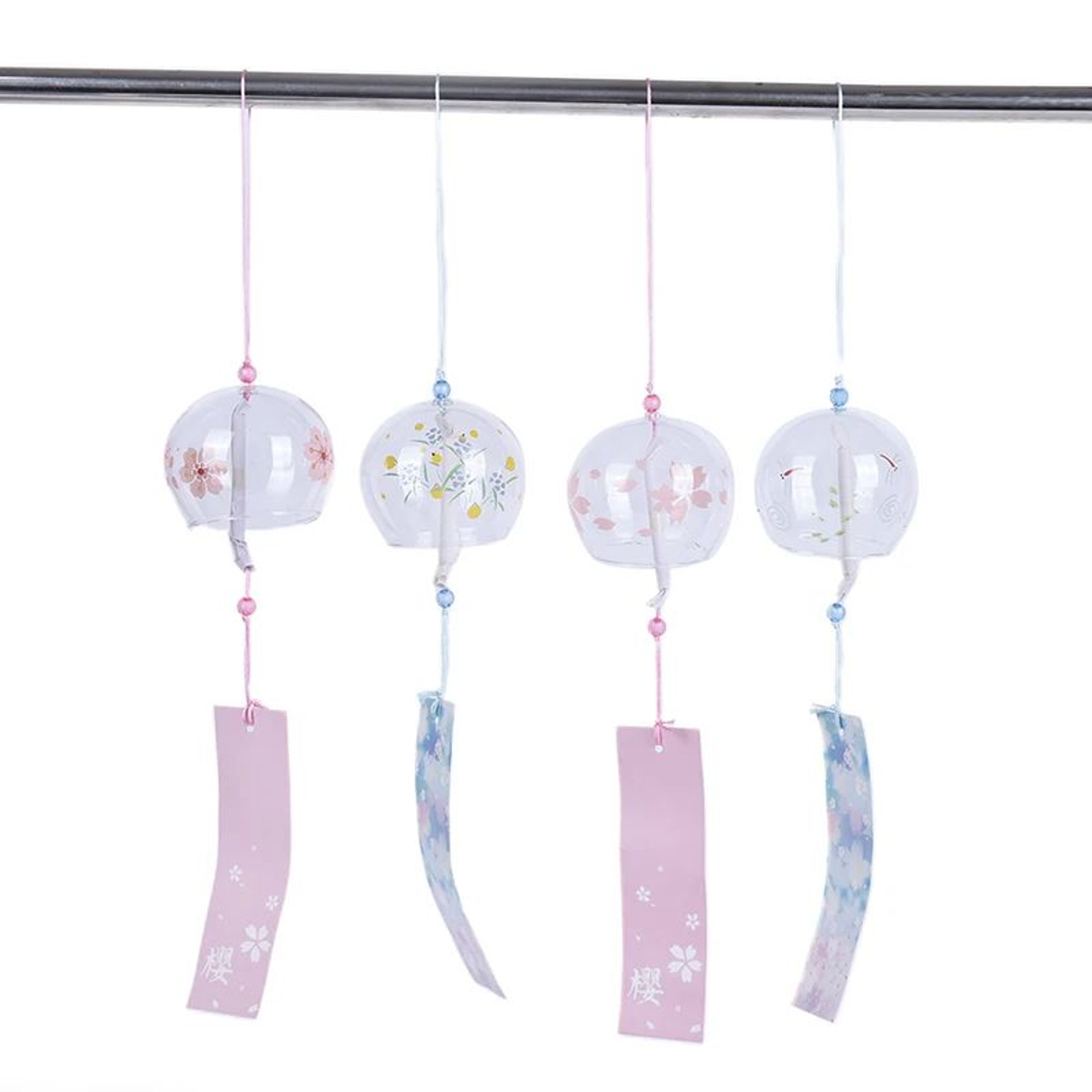 Japanese Sakura Glass Wind Chime Hanging Bell Decor 6